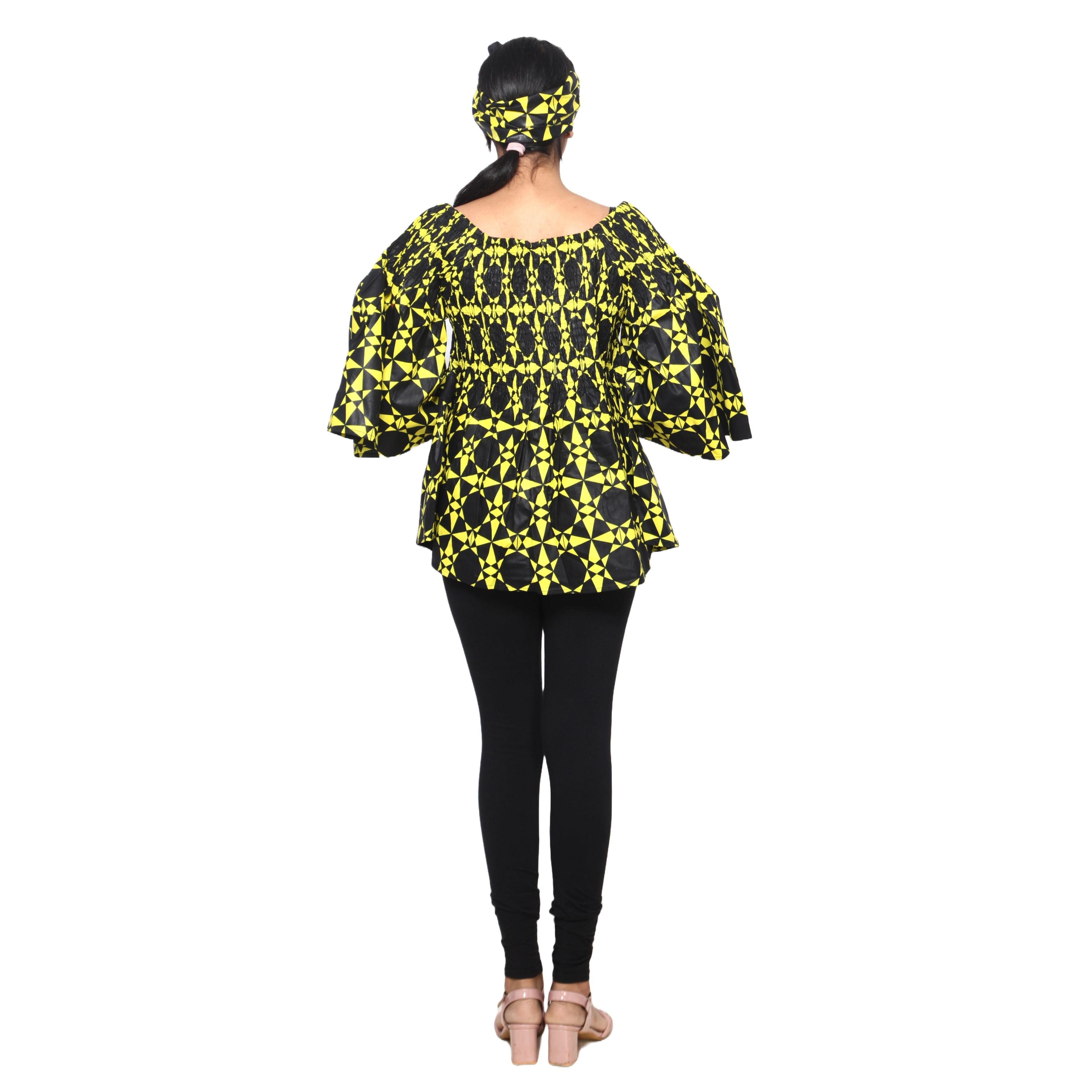 Women's African Off Shoulder Peplum Tunic -- FI-2039