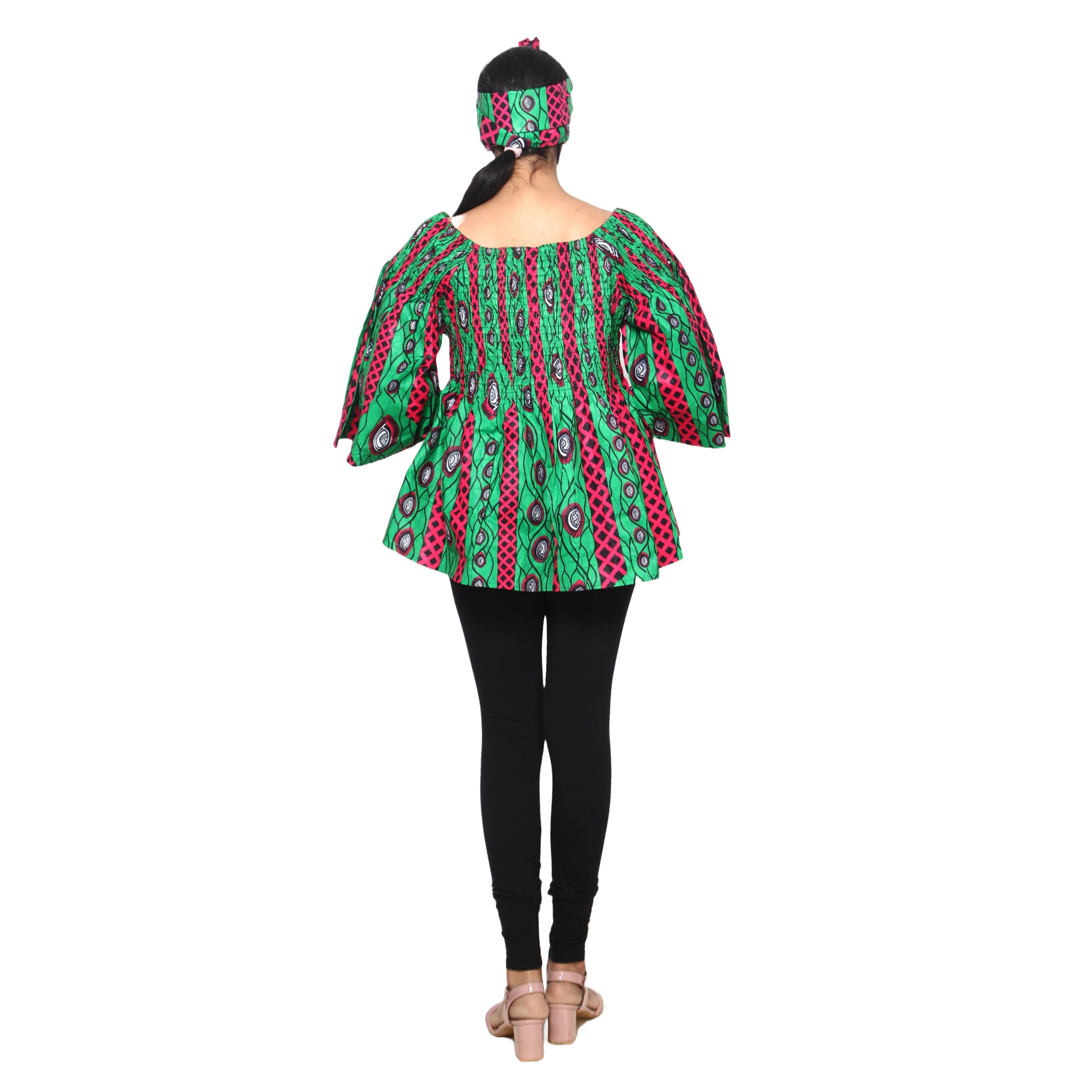 Women's African Off Shoulder Peplum Tunic -- FI-2039
