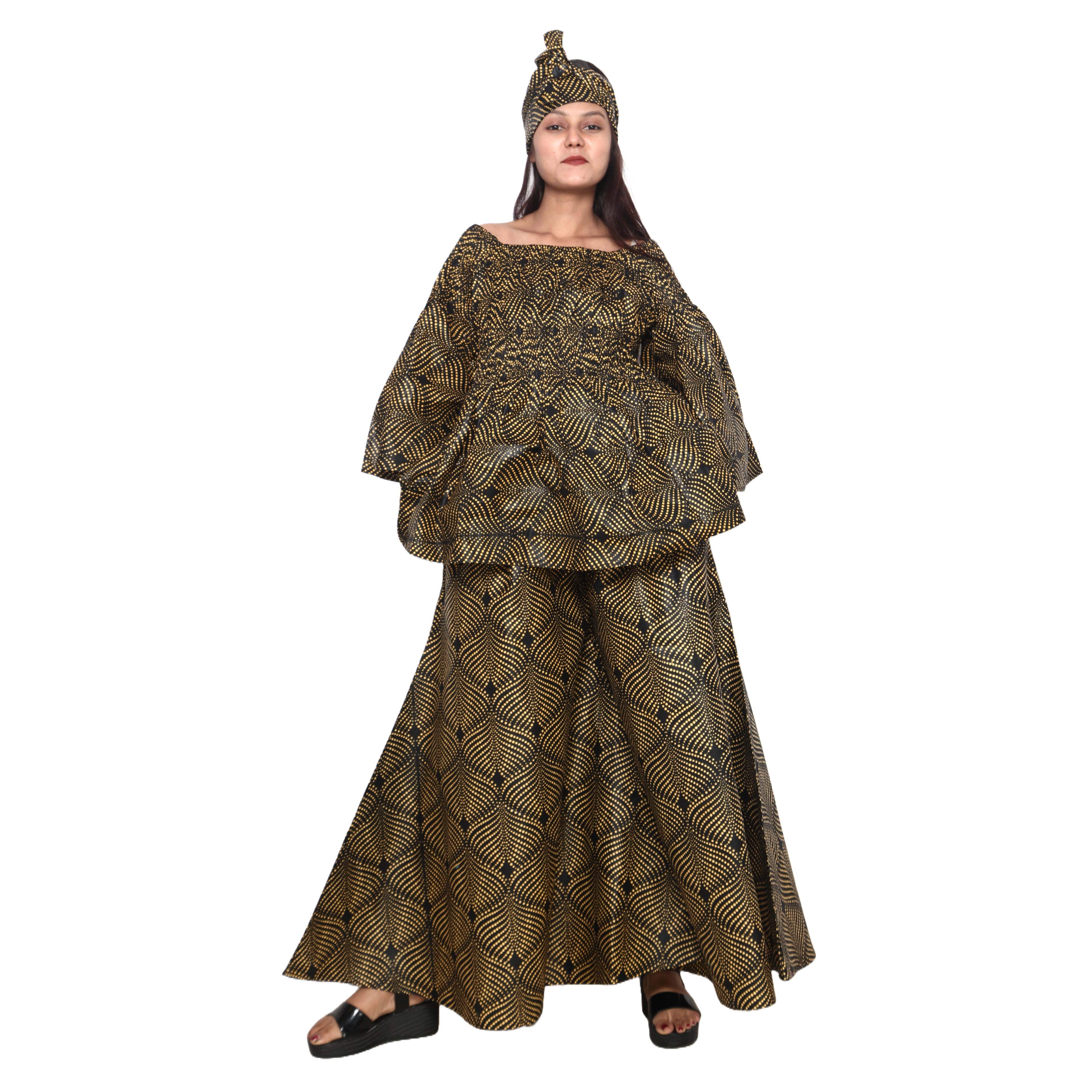 Peplum Tunic Top with Matching Palazzo Pants -- FI-50 and FI-2039 SET