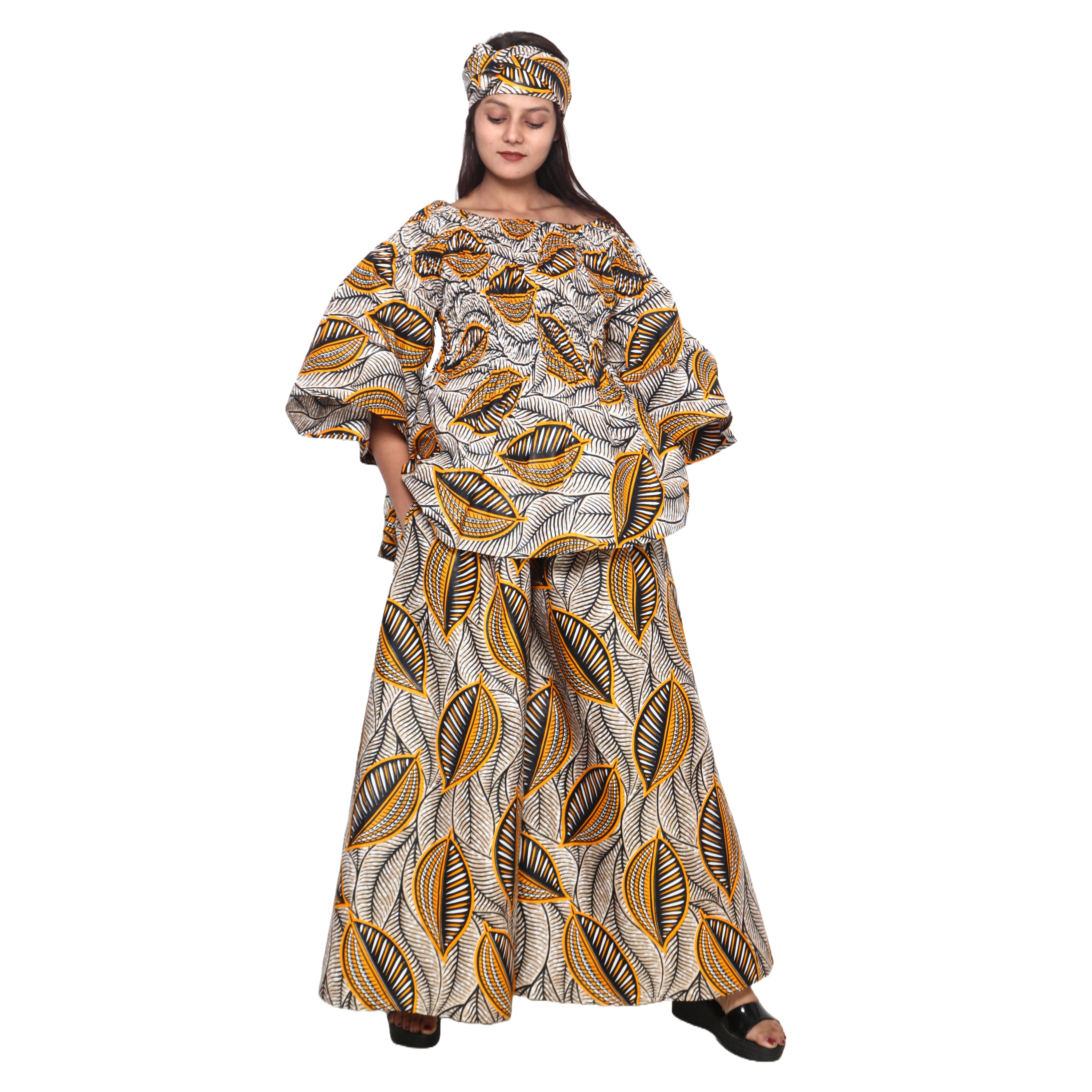 Peplum Tunic Top with Matching Palazzo Pants -- FI-50 and FI-2039 SET