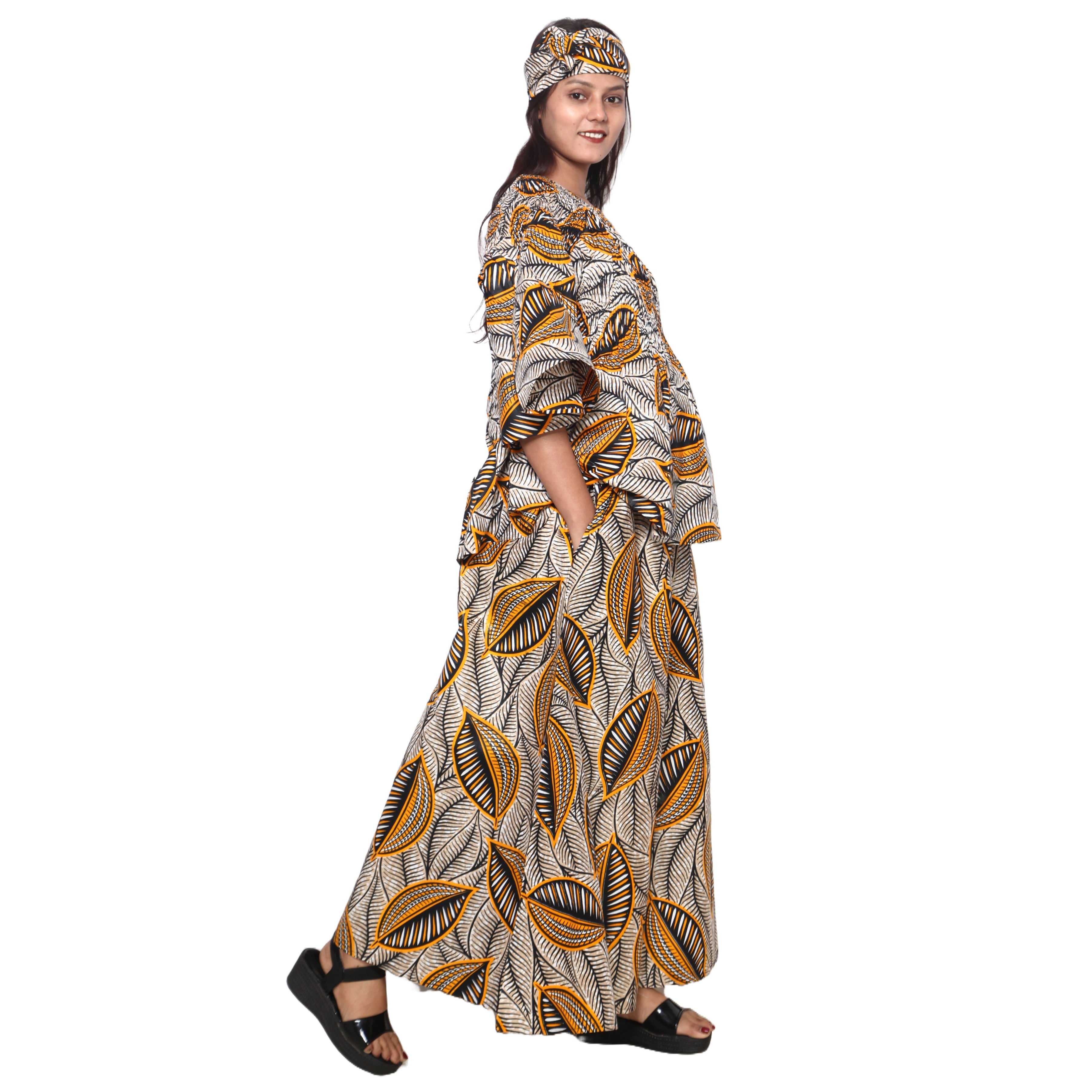 Peplum Tunic Top with Matching Palazzo Pants -- FI-50 and FI-2039 SET