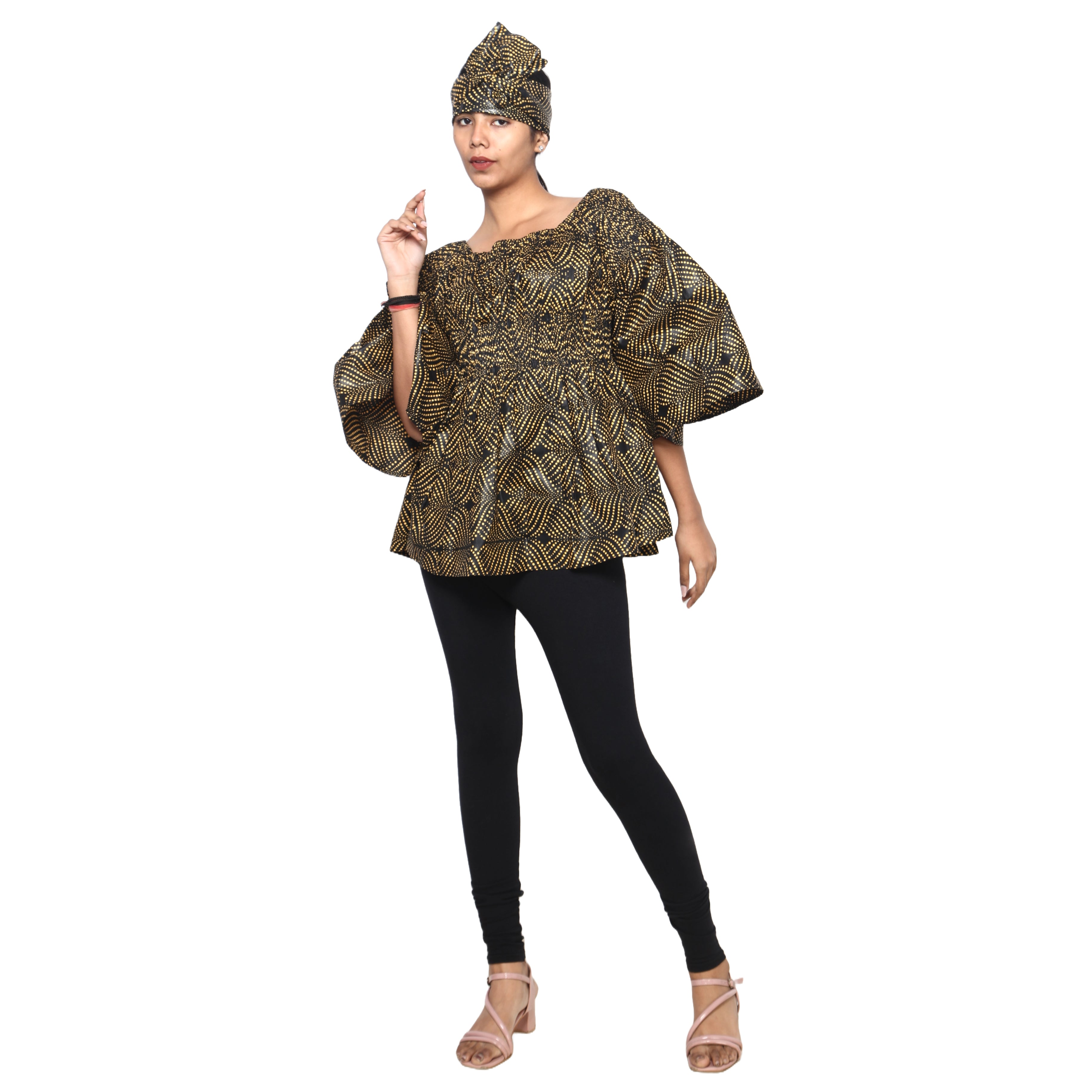 Women's African Off Shoulder Peplum Tunic -- FI-2039