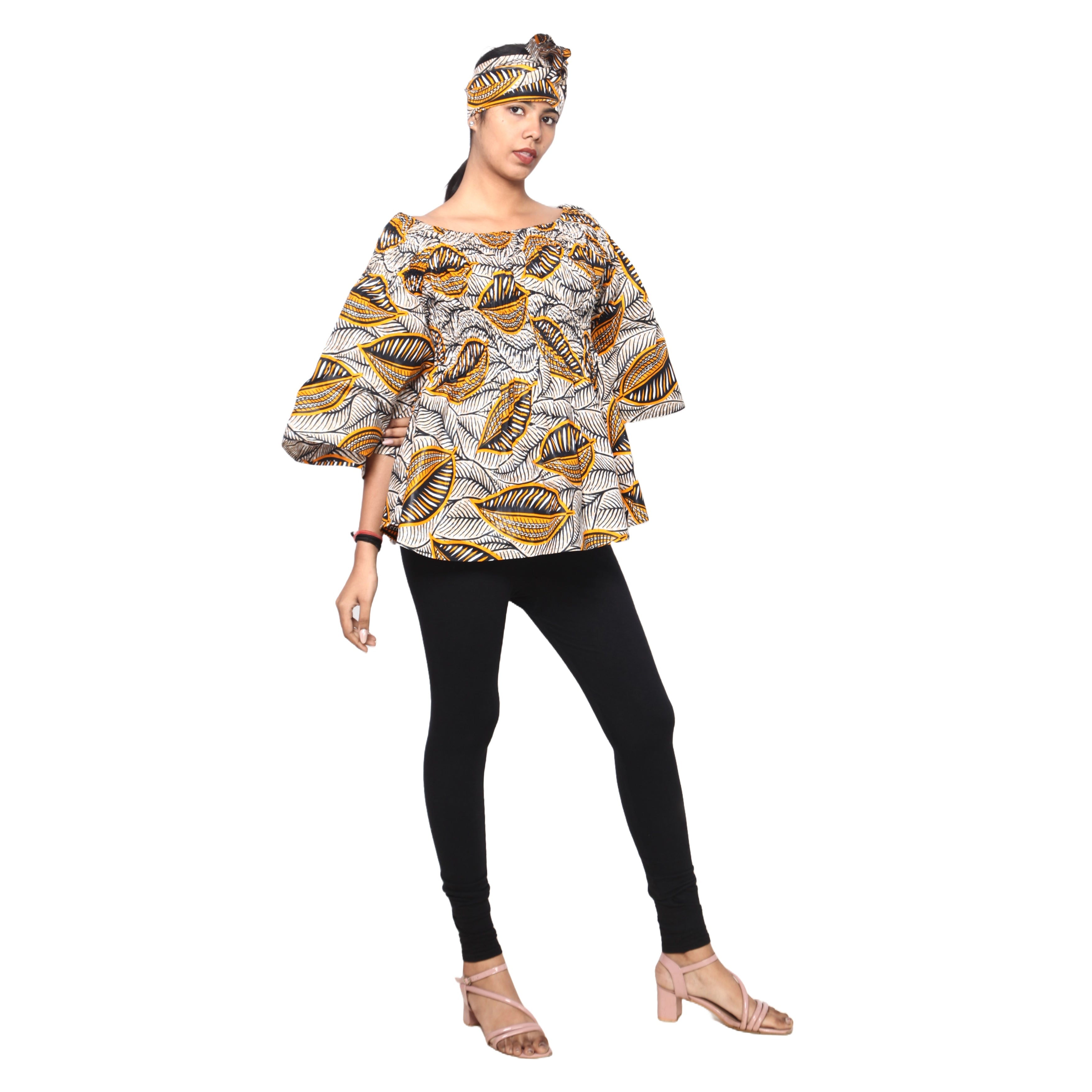Women's African Off Shoulder Peplum Tunic -- FI-2039