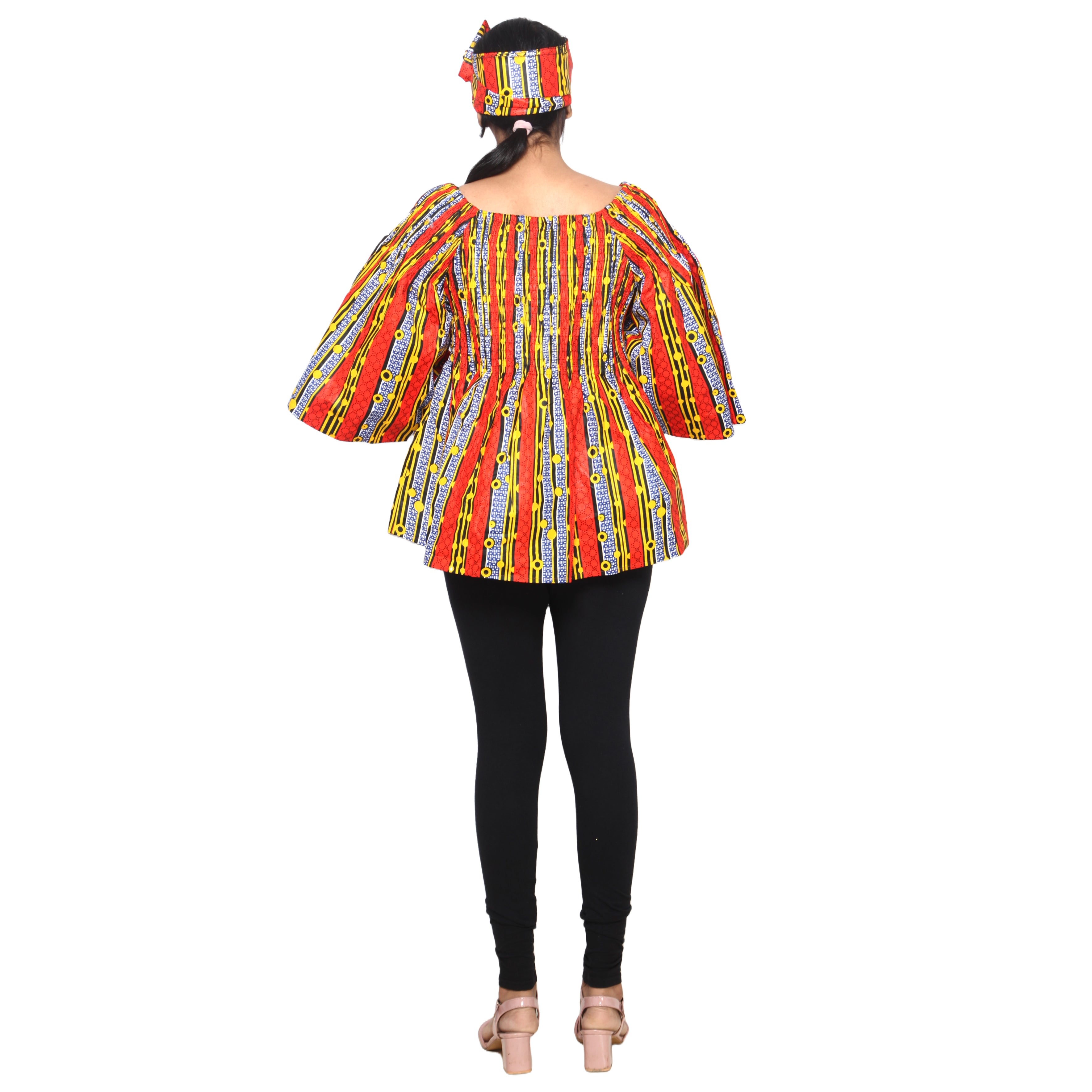 Women's African Off Shoulder Peplum Tunic -- FI-2039