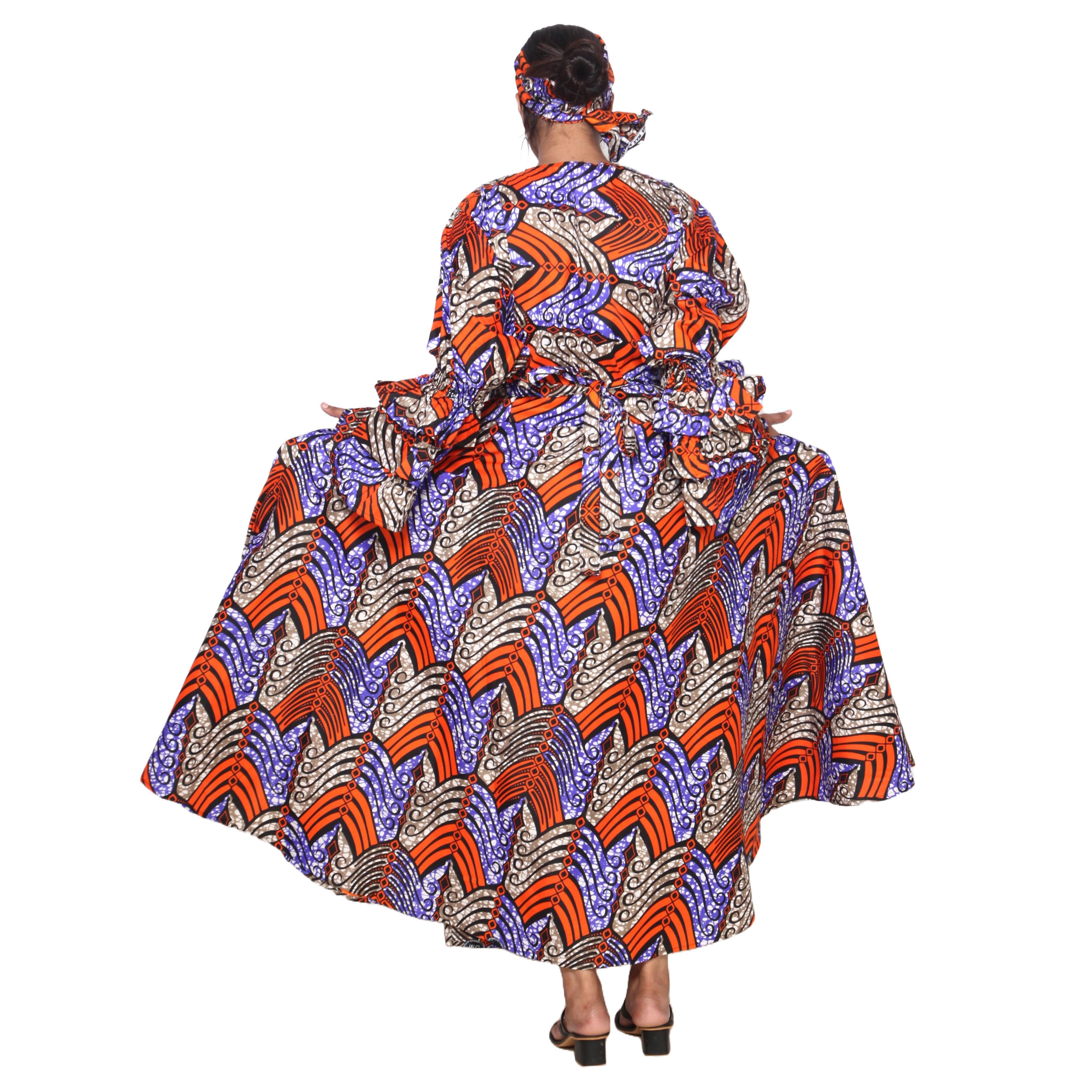 Women's Poly-Cotton Wrap Dress -- FI-80 FS