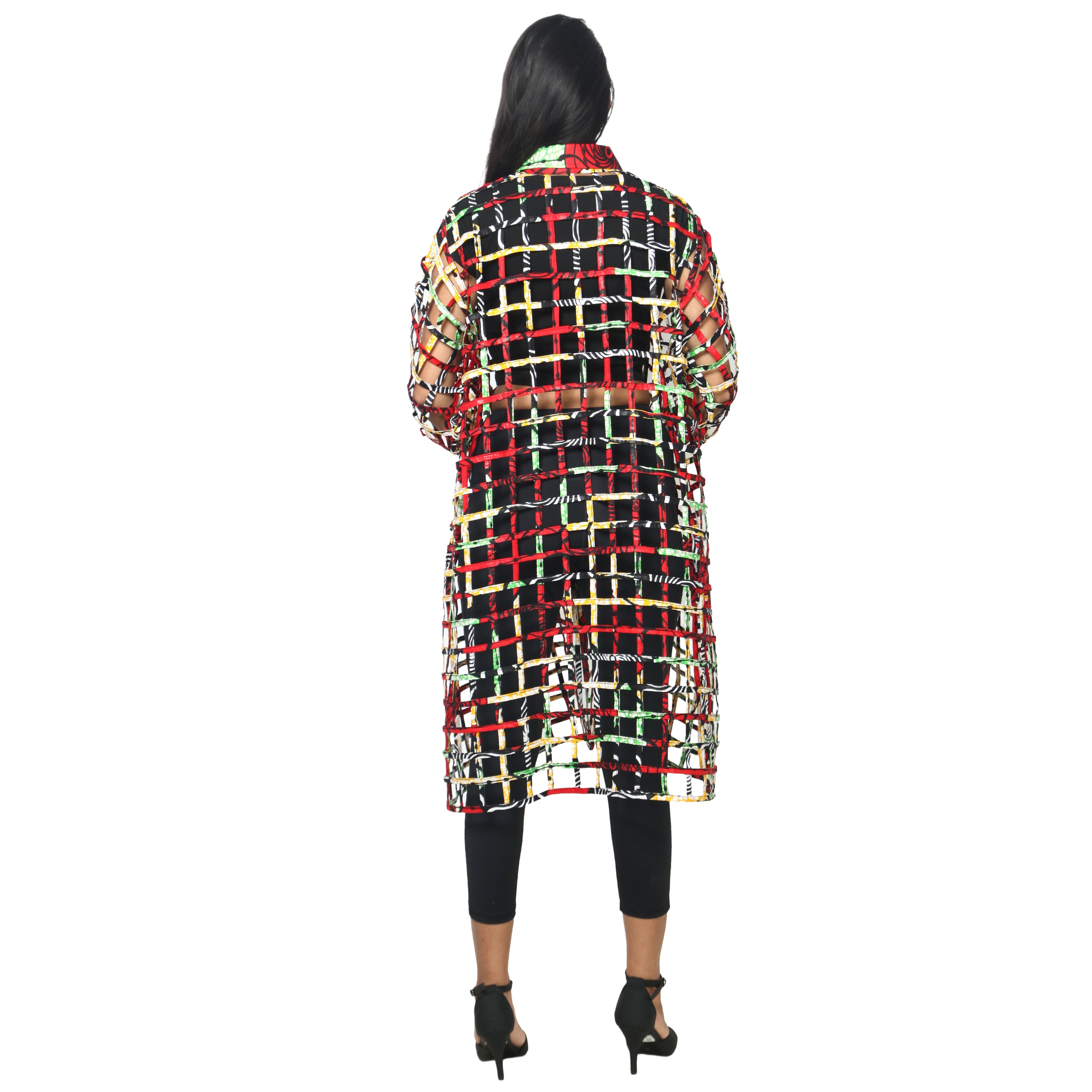 Women's Collared Cage Long Button Shirt -- FI-ST129