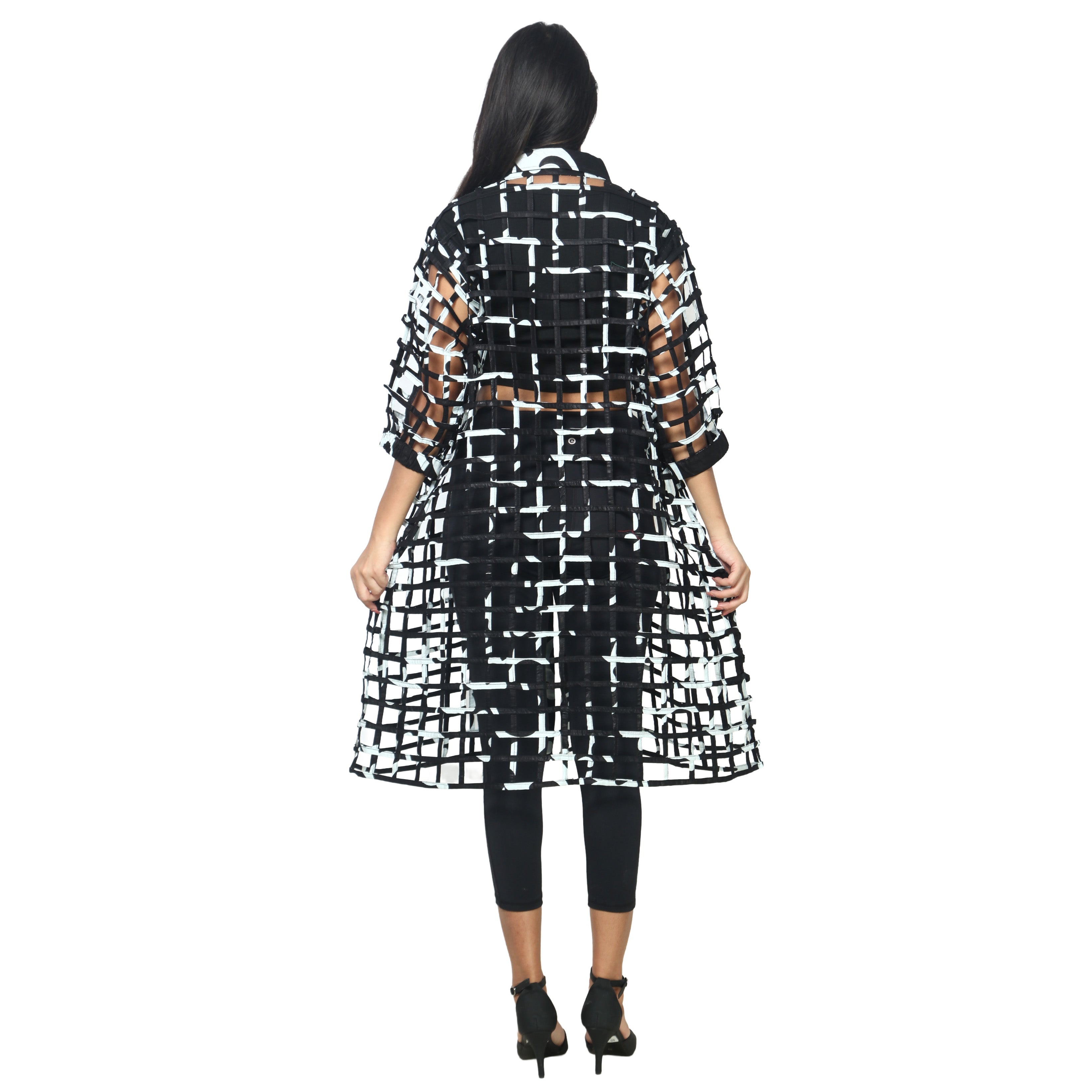 Women's Collared Cage Long Button Shirt -- FI-ST129