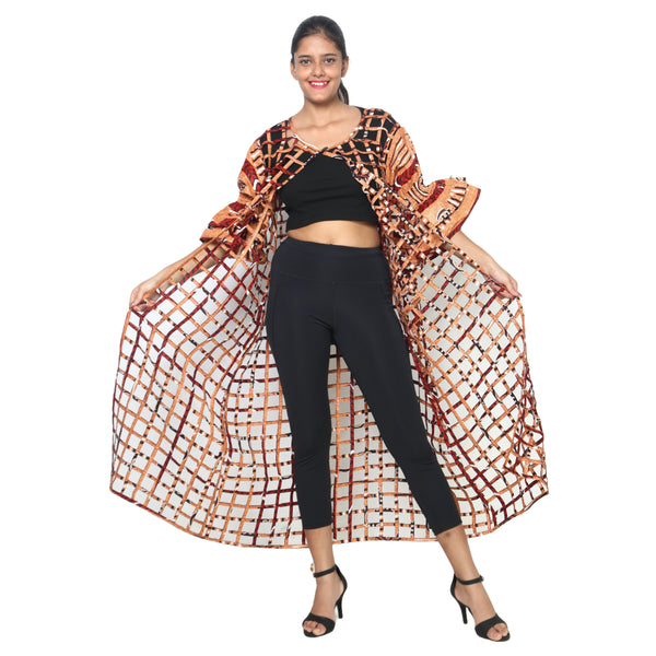 Women’s Cage Style Jacket with Print Sleeves FI-ST130