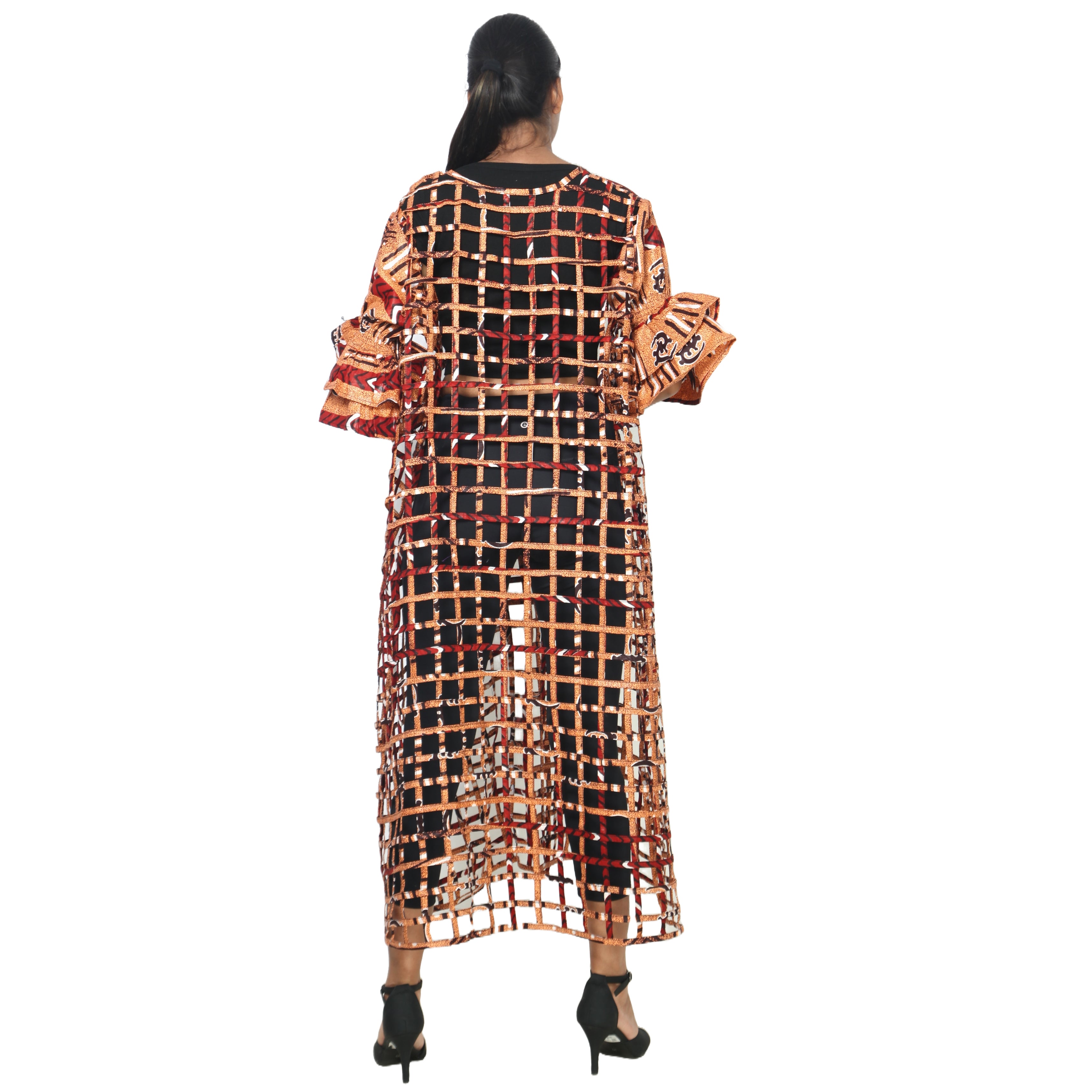 Women’s Cage Style Jacket with Print Sleeves FI-ST130