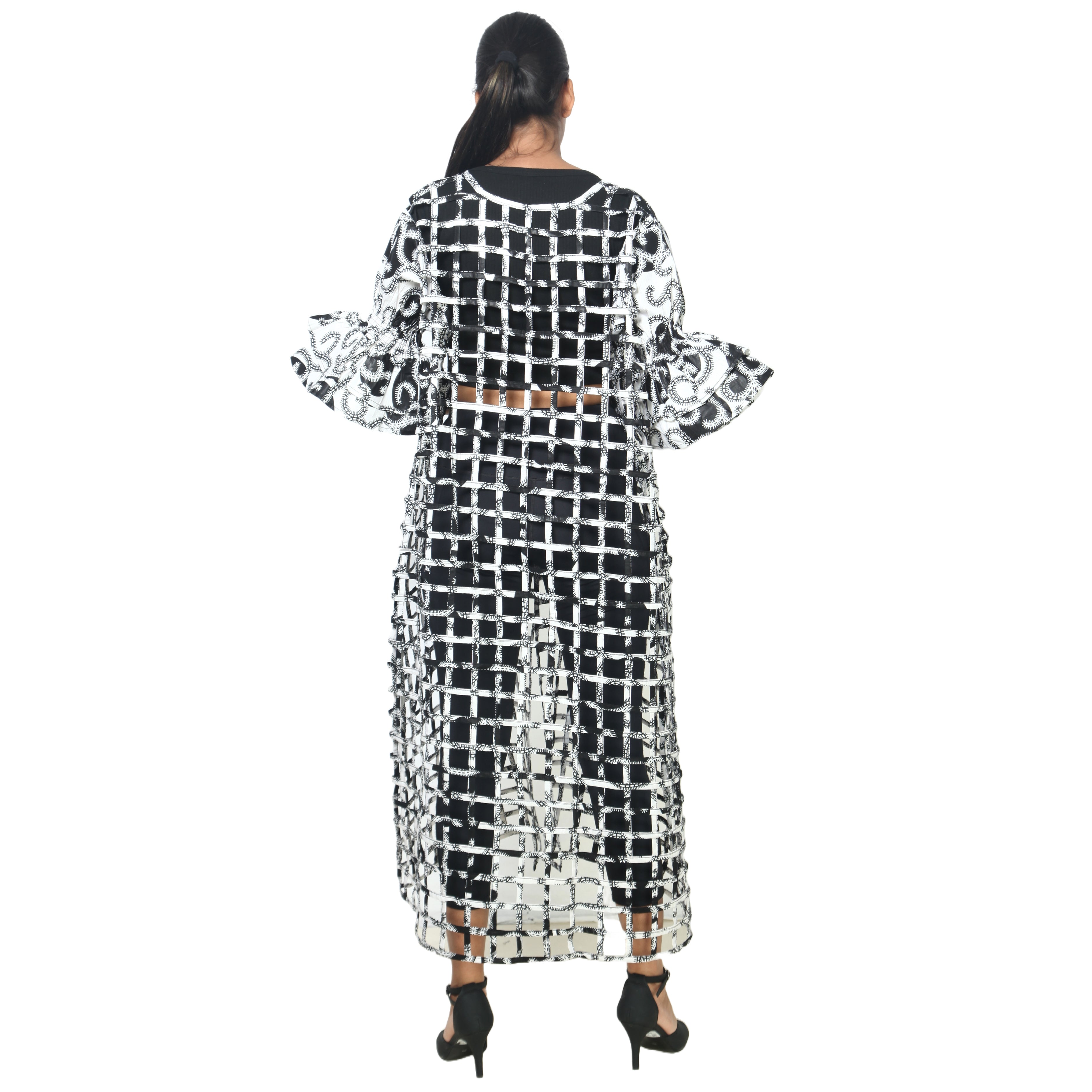 Women’s Cage Style Jacket with Print Sleeves FI-ST130