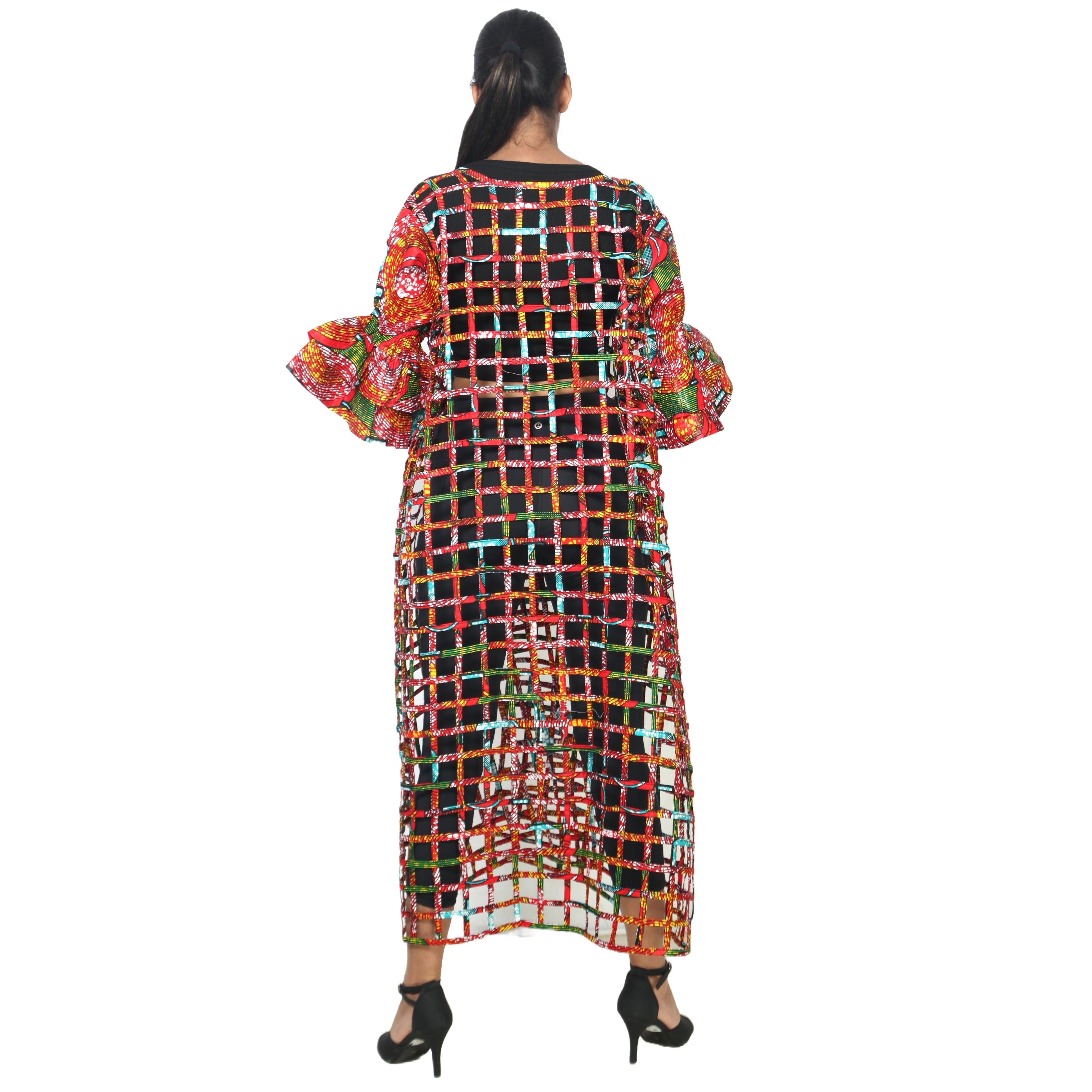 Women’s Cage Style Jacket with Print Sleeves FI-ST130