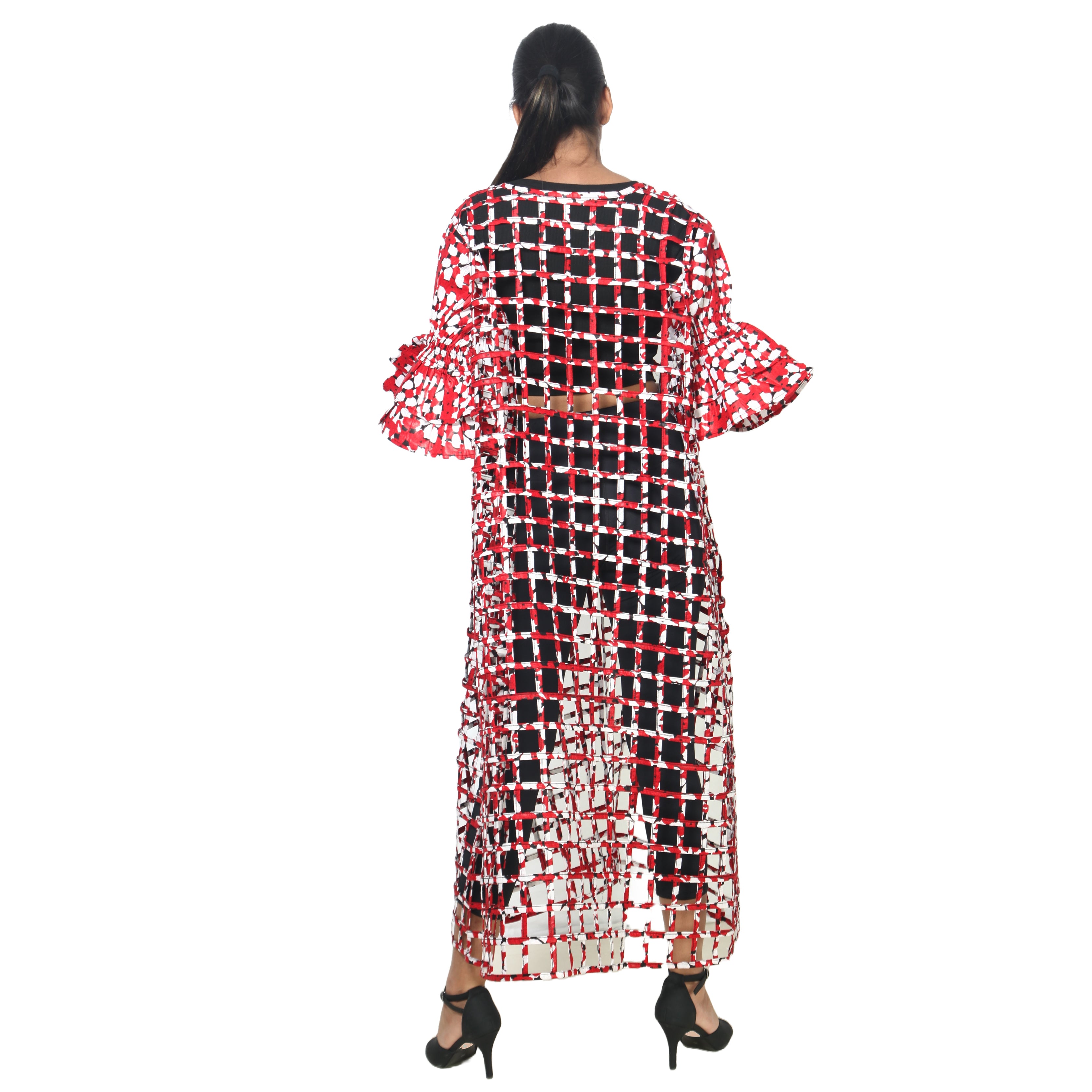Women’s Cage Style Jacket with Print Sleeves FI-ST130