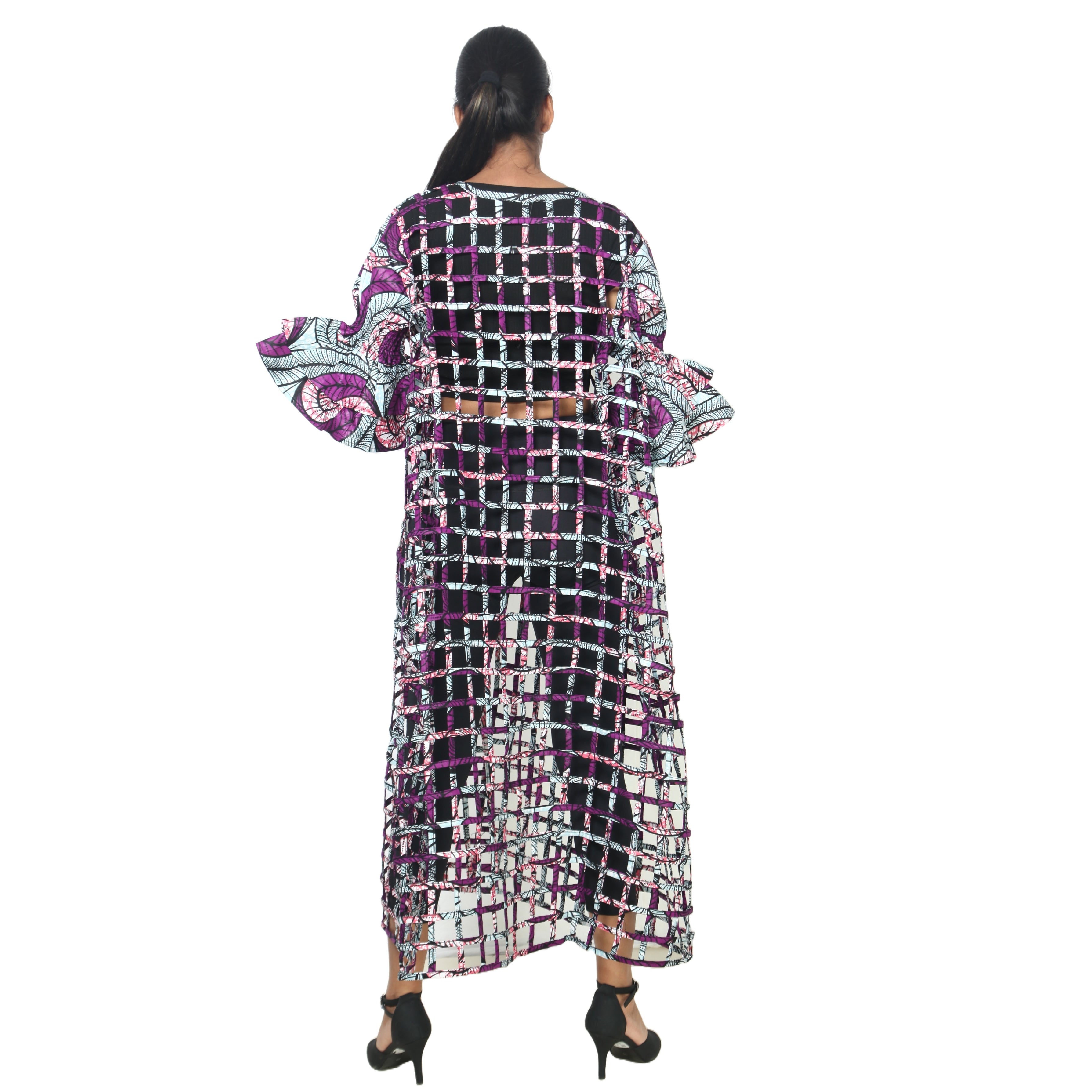 Women’s Cage Style Jacket with Print Sleeves FI-ST130