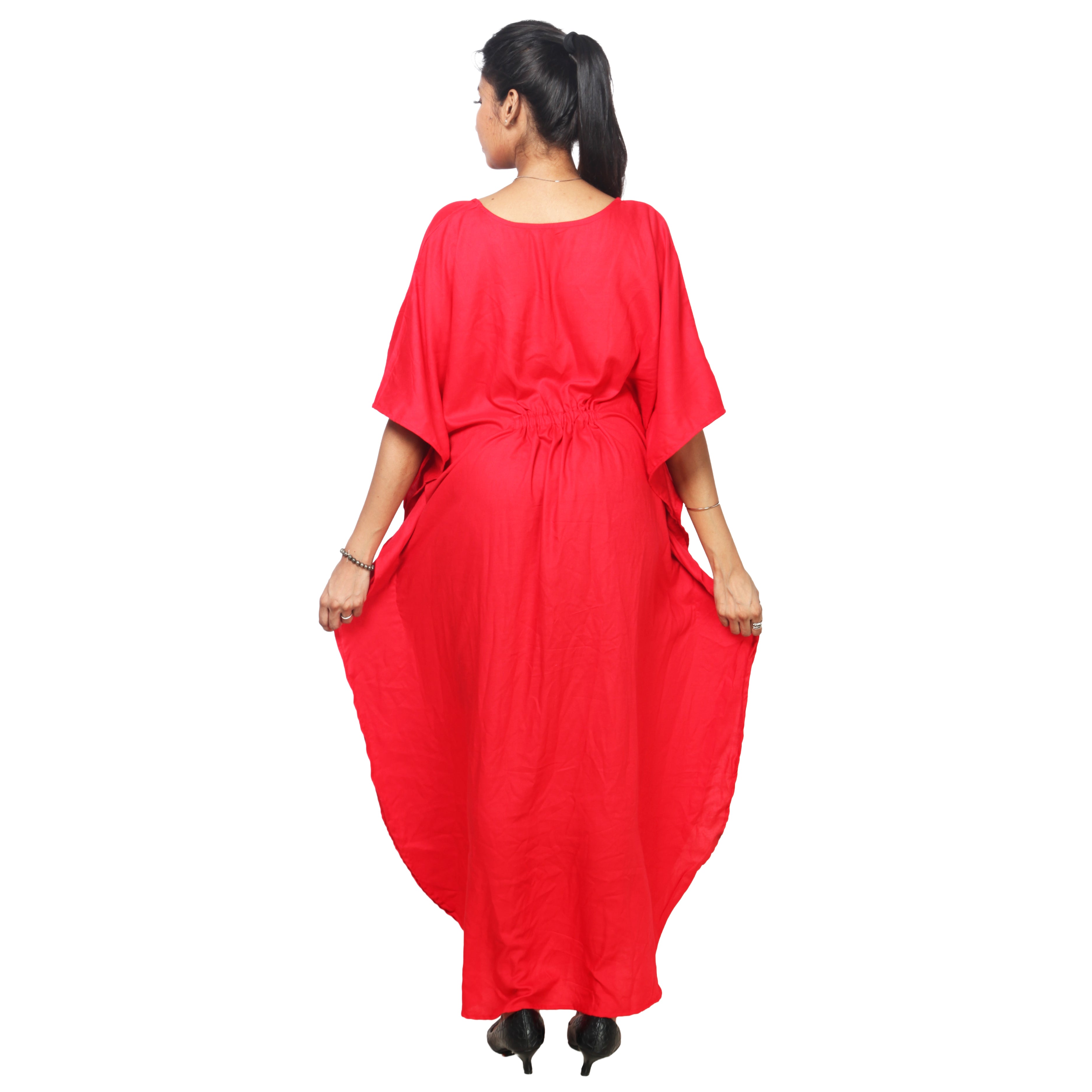 African Women's Maxi Length Red Kaftan -- FI-9010