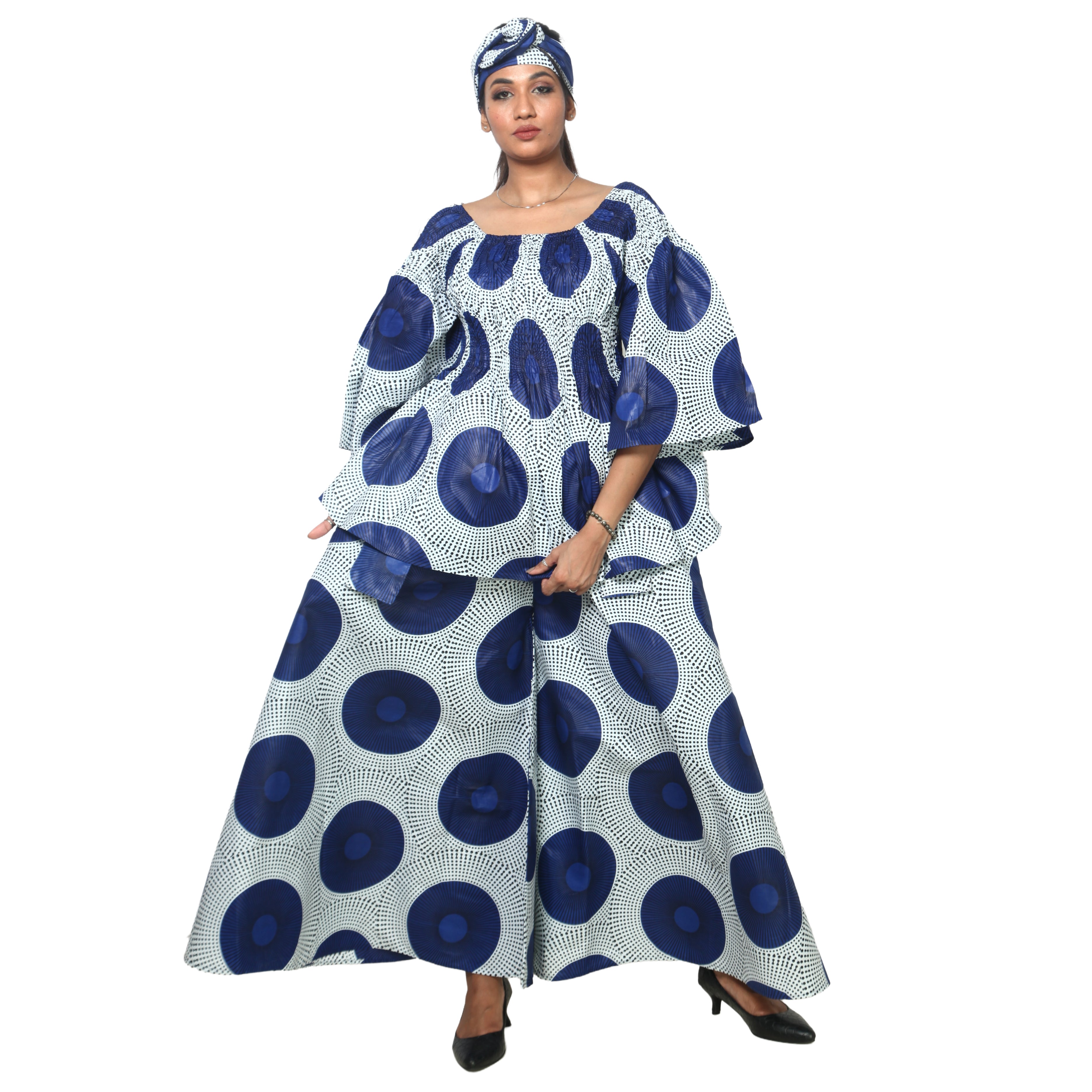 Peplum Tunic Top with Matching Palazzo Pants -- FI-50 and FI-2039 SET