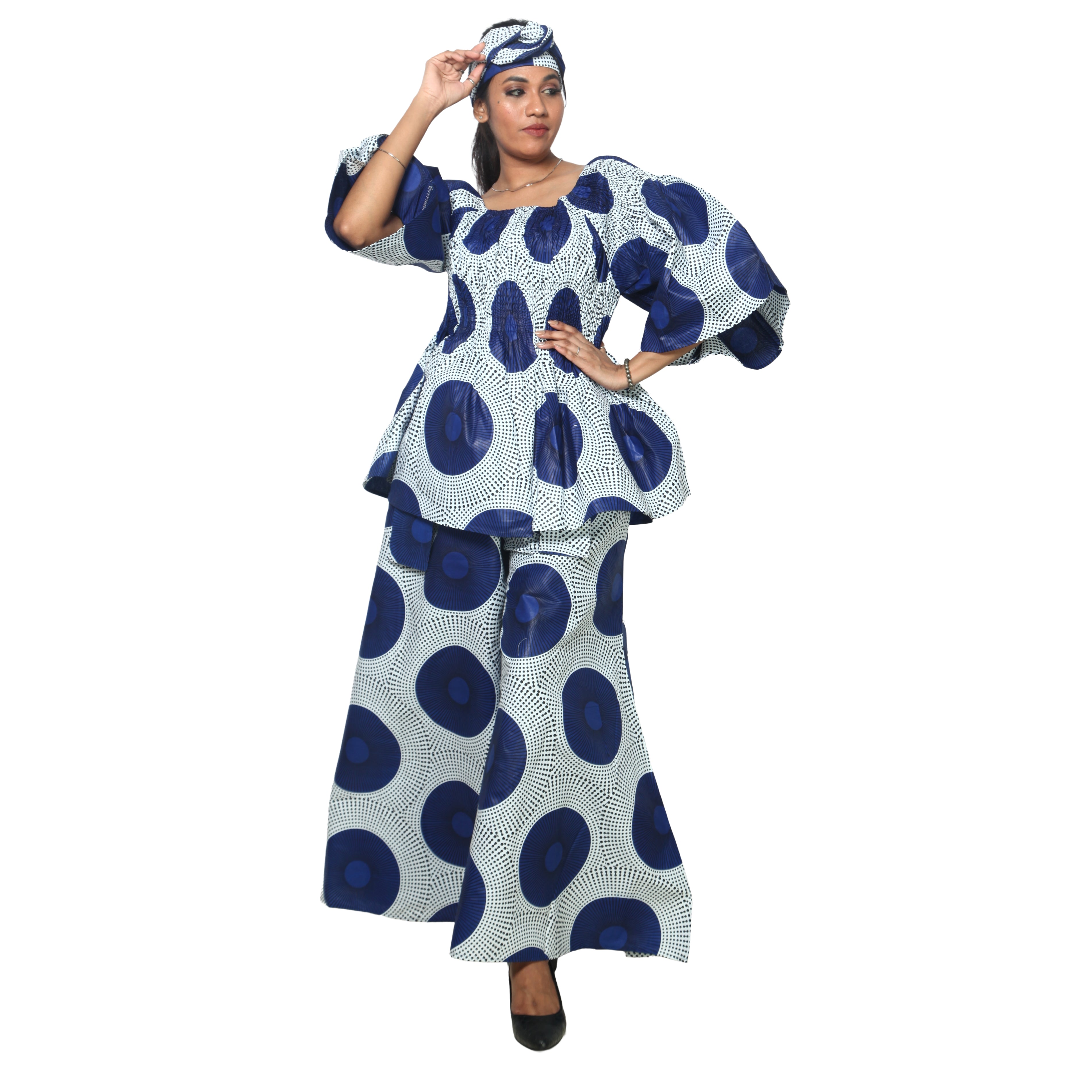 Peplum Tunic Top with Matching Palazzo Pants -- FI-50 and FI-2039 SET