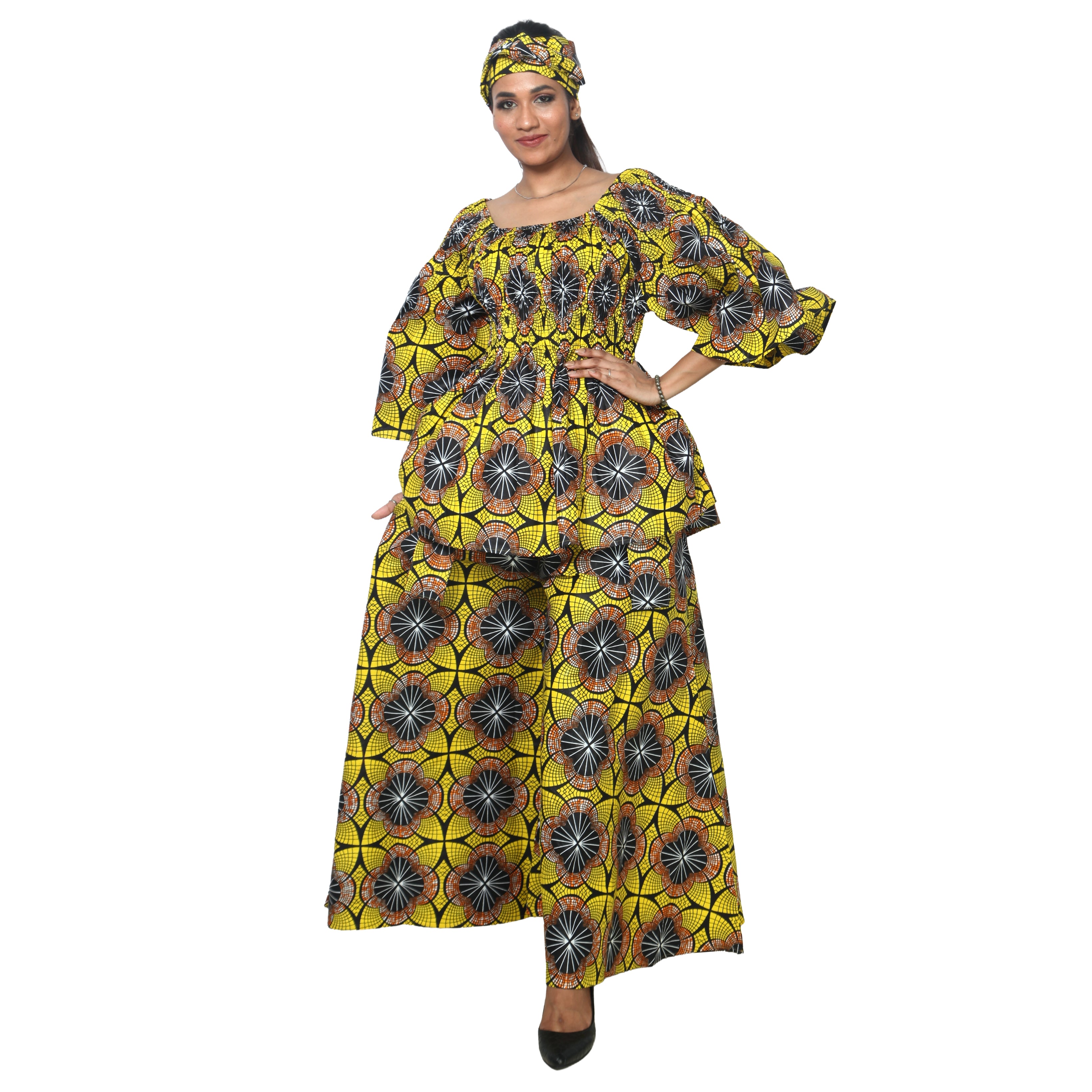 Peplum Tunic Top with Matching Palazzo Pants -- FI-50 and FI-2039 SET