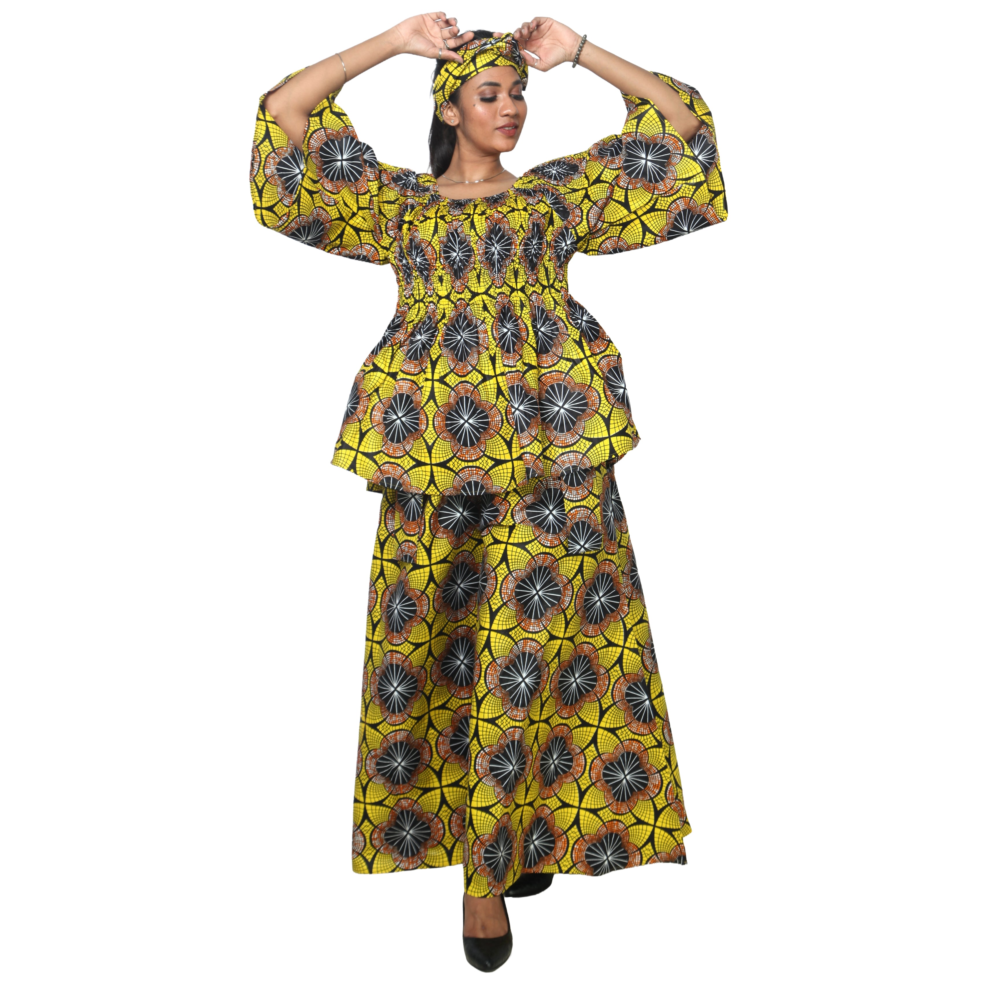 Peplum Tunic Top with Matching Palazzo Pants -- FI-50 and FI-2039 SET