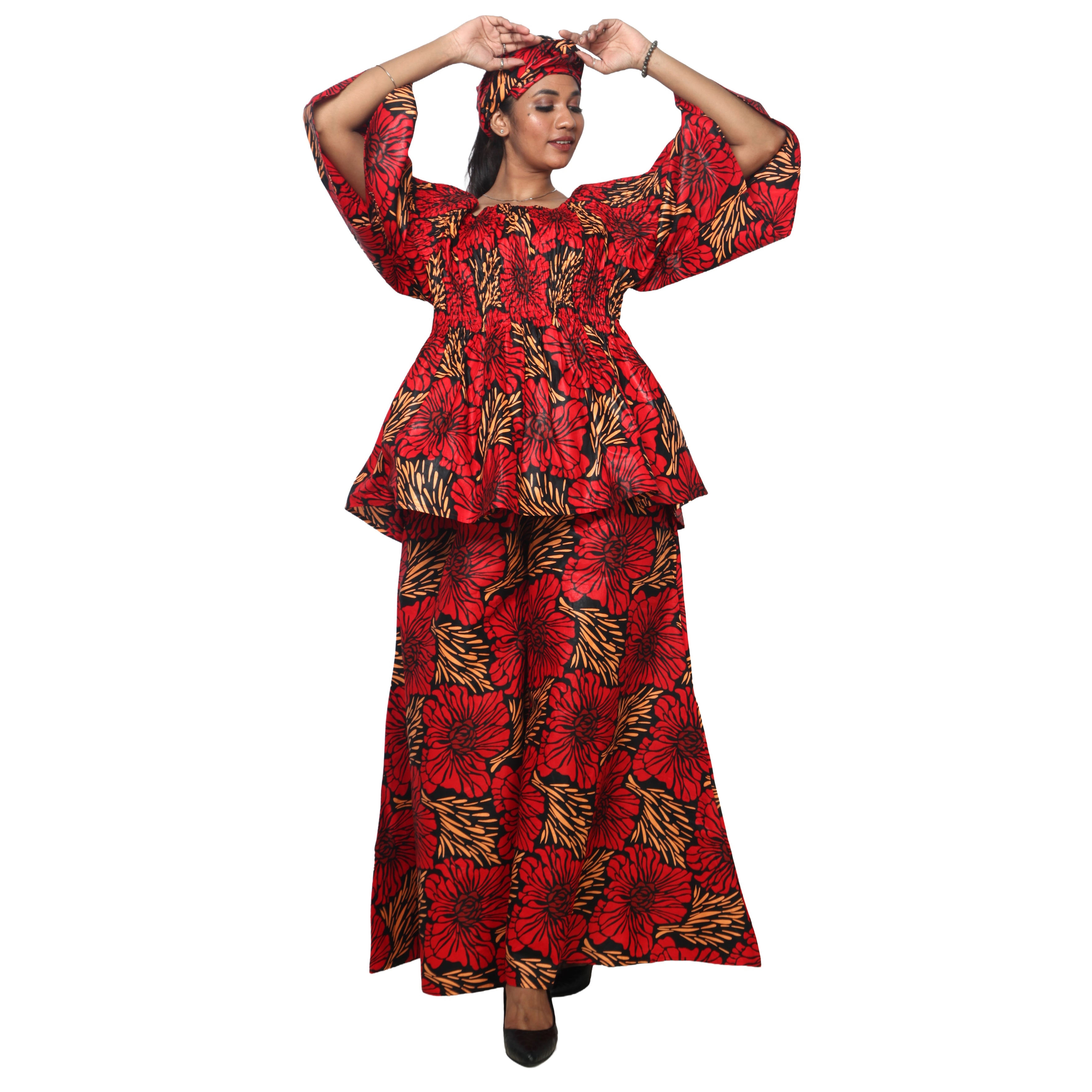 Peplum Tunic Top with Matching Palazzo Pants -- FI-50 and FI-2039 SET