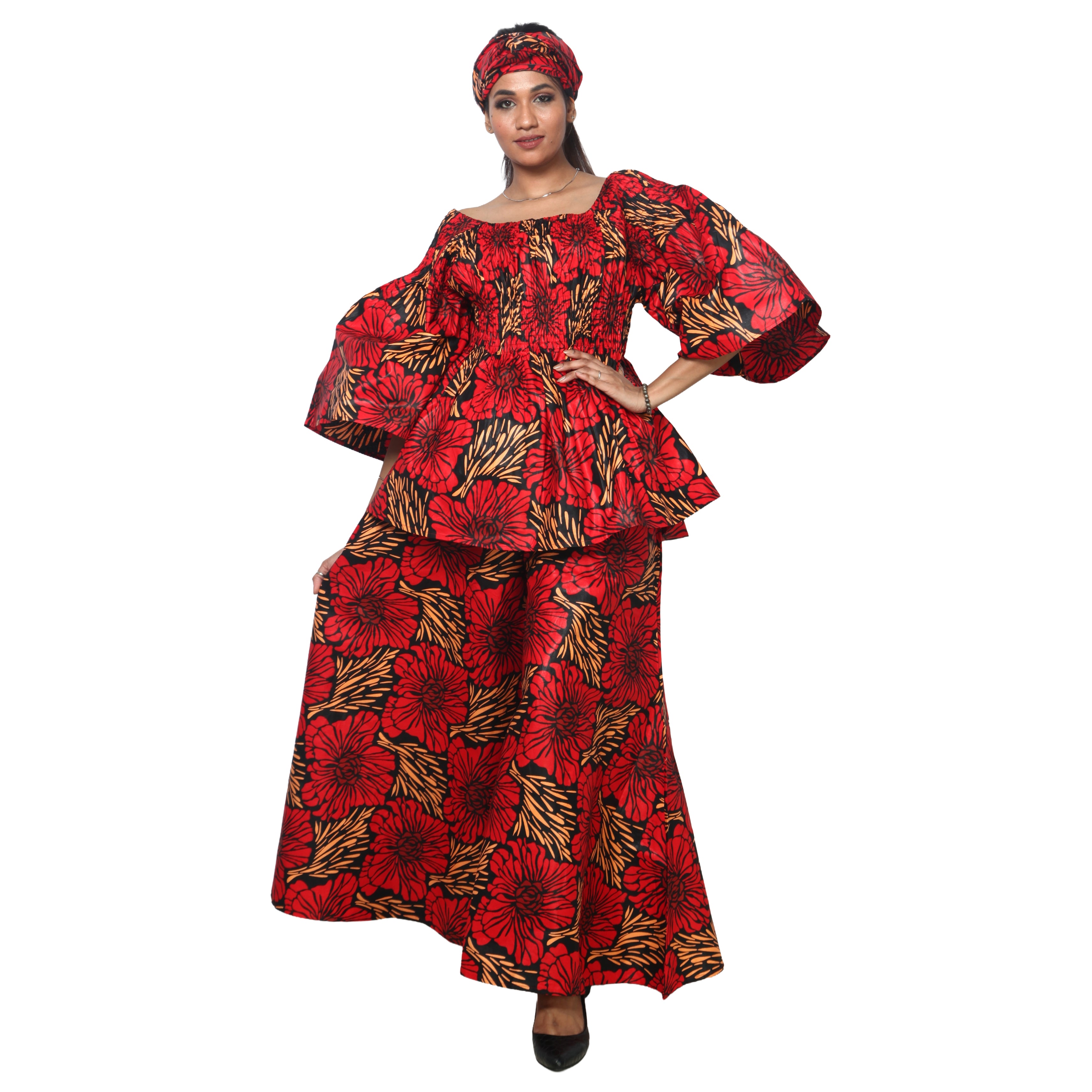 Peplum Tunic Top with Matching Palazzo Pants -- FI-50 and FI-2039 SET