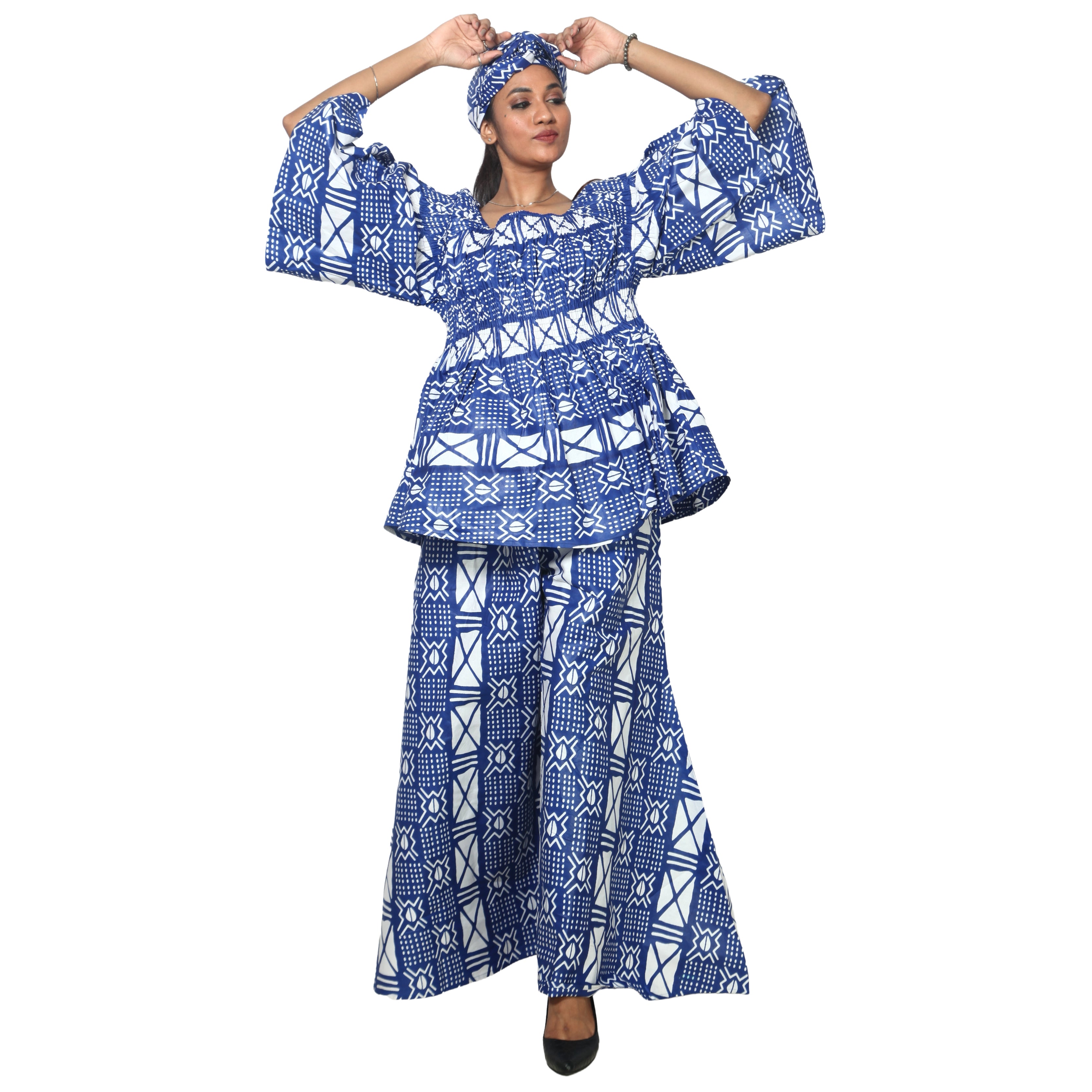 Peplum Tunic Top with Matching Palazzo Pants -- FI-50 and FI-2039 SET