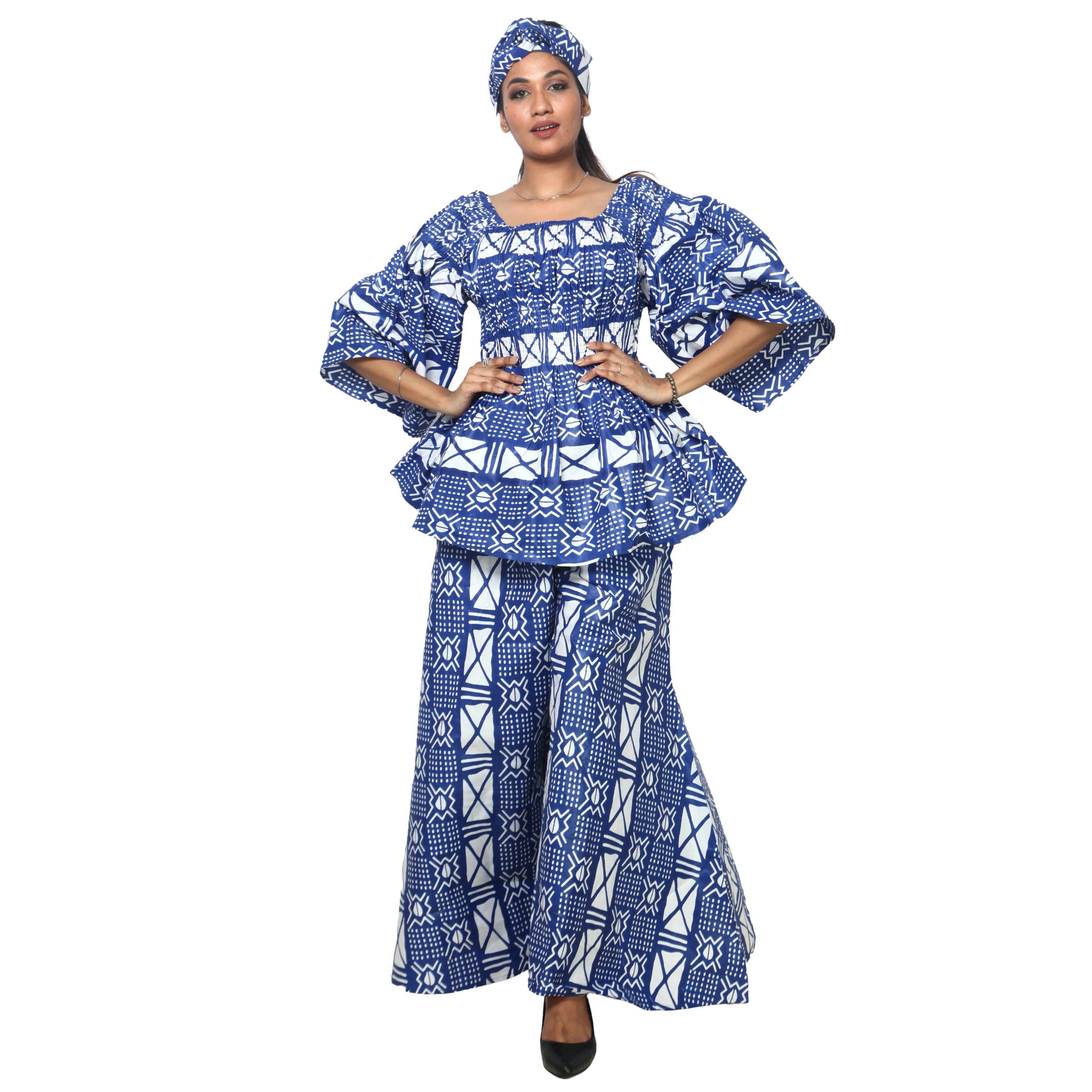 Peplum Tunic Top with Matching Palazzo Pants -- FI-50 and FI-2039 SET