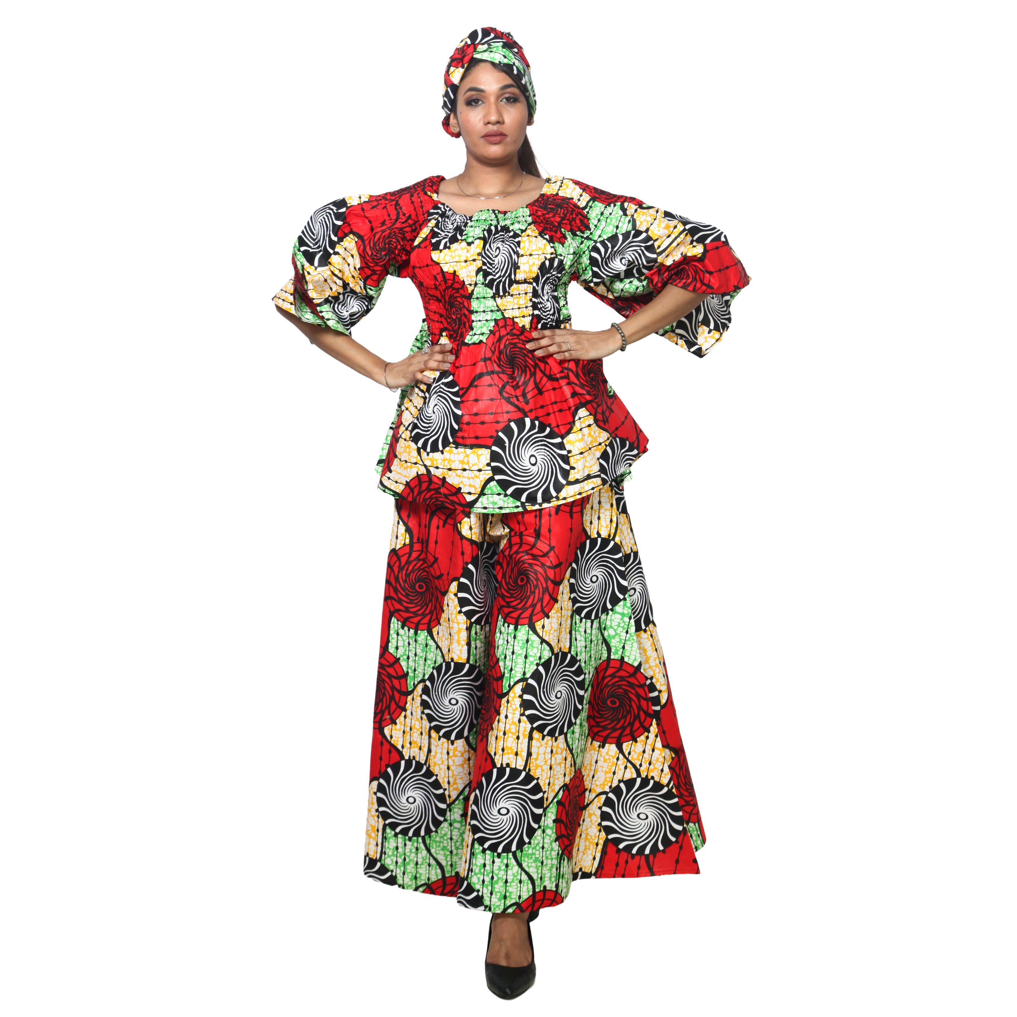 Peplum Tunic Top with Matching Palazzo Pants -- FI-50 and FI-2039 SET