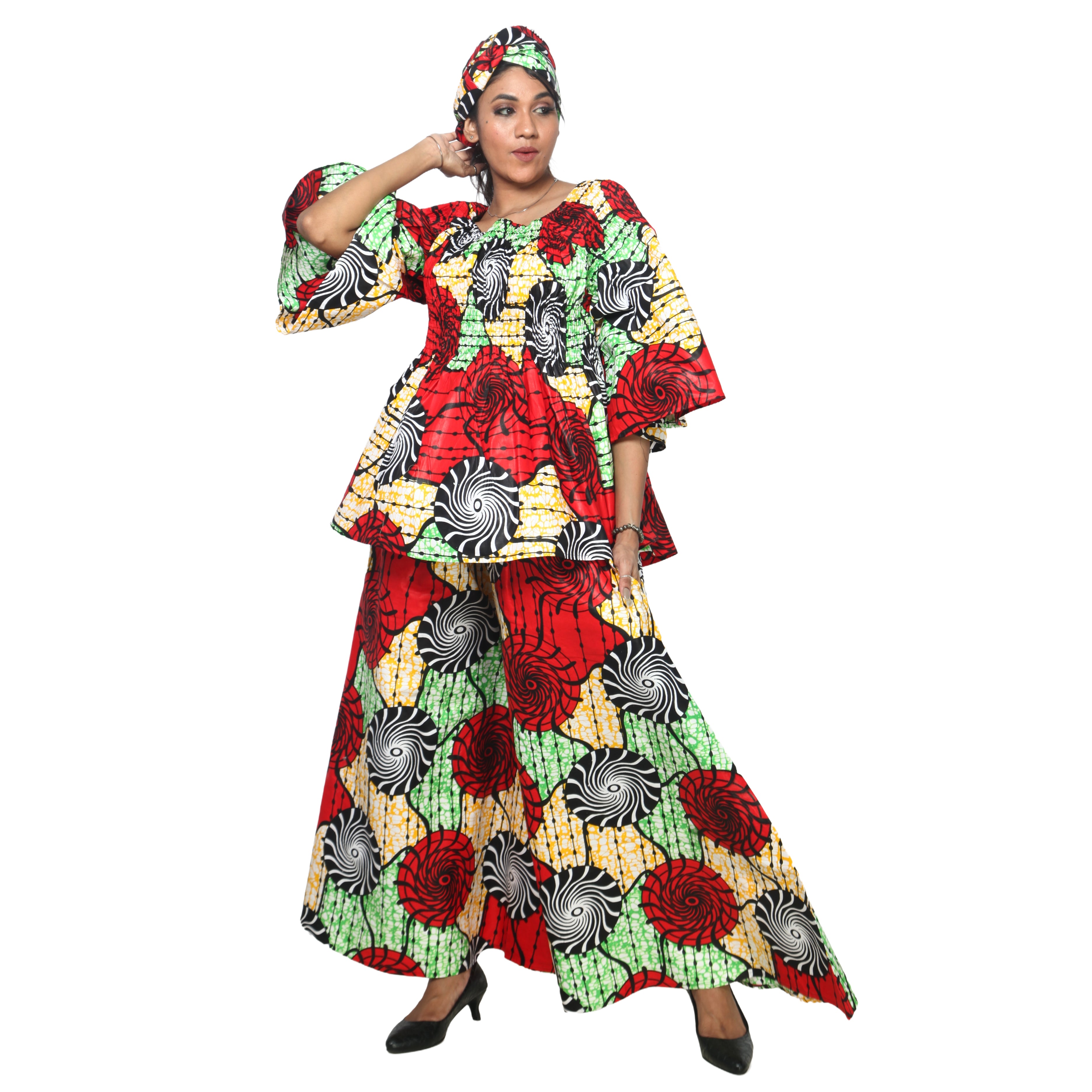 Peplum Tunic Top with Matching Palazzo Pants -- FI-50 and FI-2039 SET