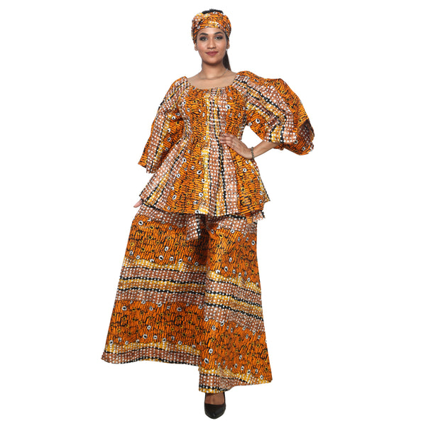 Peplum Tunic Top with Matching Palazzo Pants -- FI-50 and FI-2039 SET