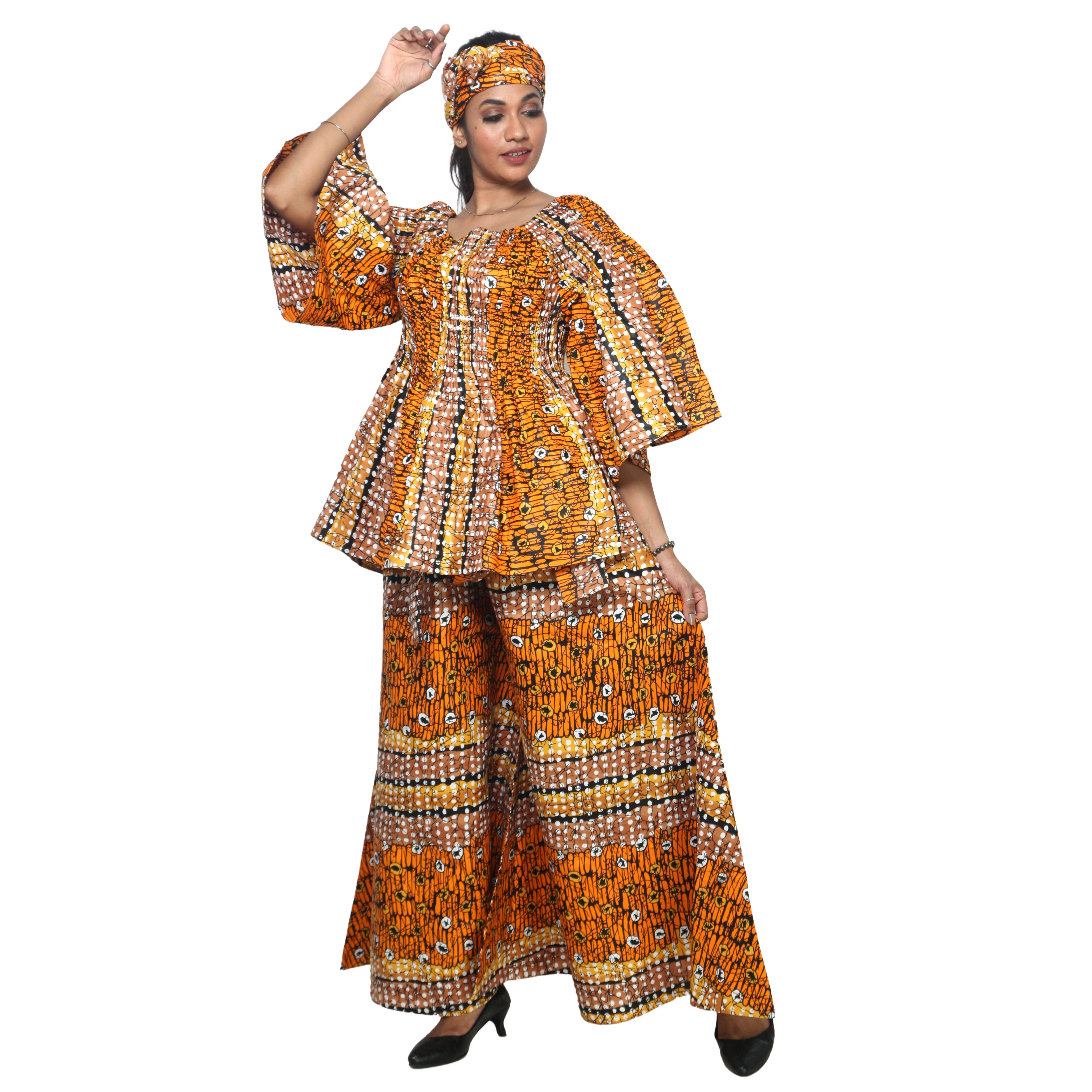 Peplum Tunic Top with Matching Palazzo Pants -- FI-50 and FI-2039 SET