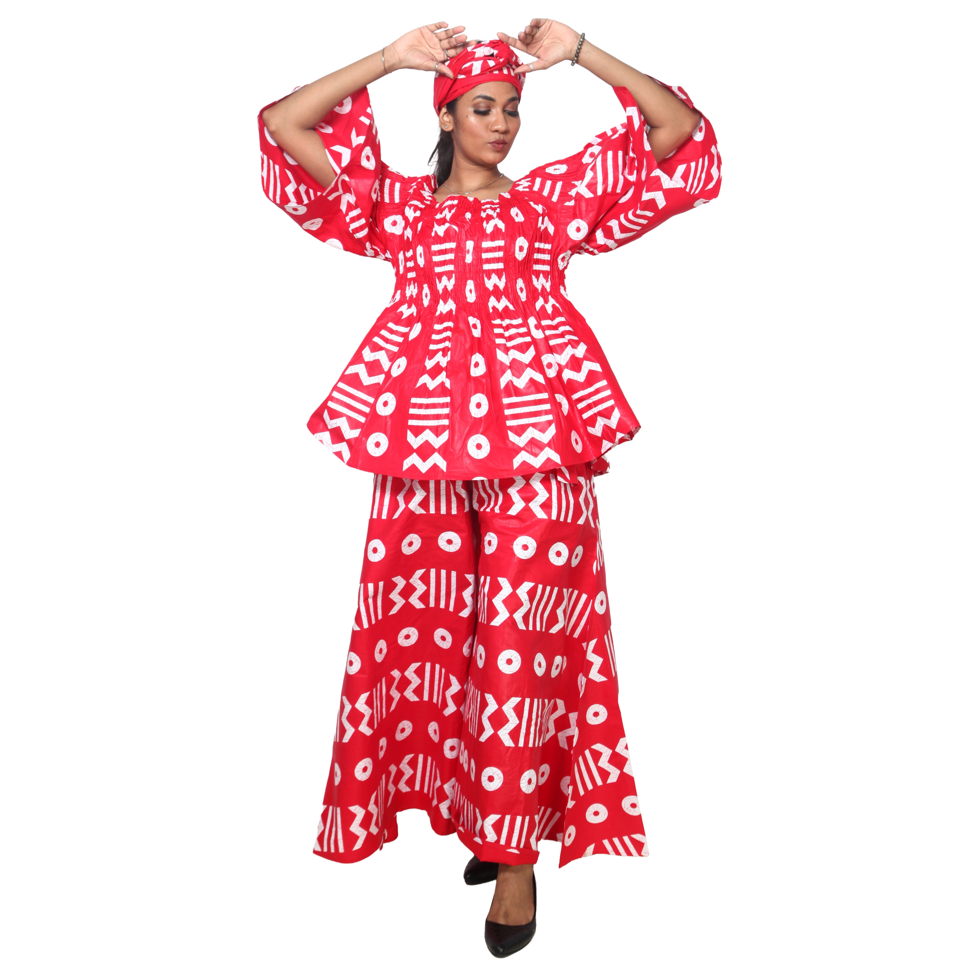 Peplum Tunic Top with Matching Palazzo Pants -- FI-50 and FI-2039 SET