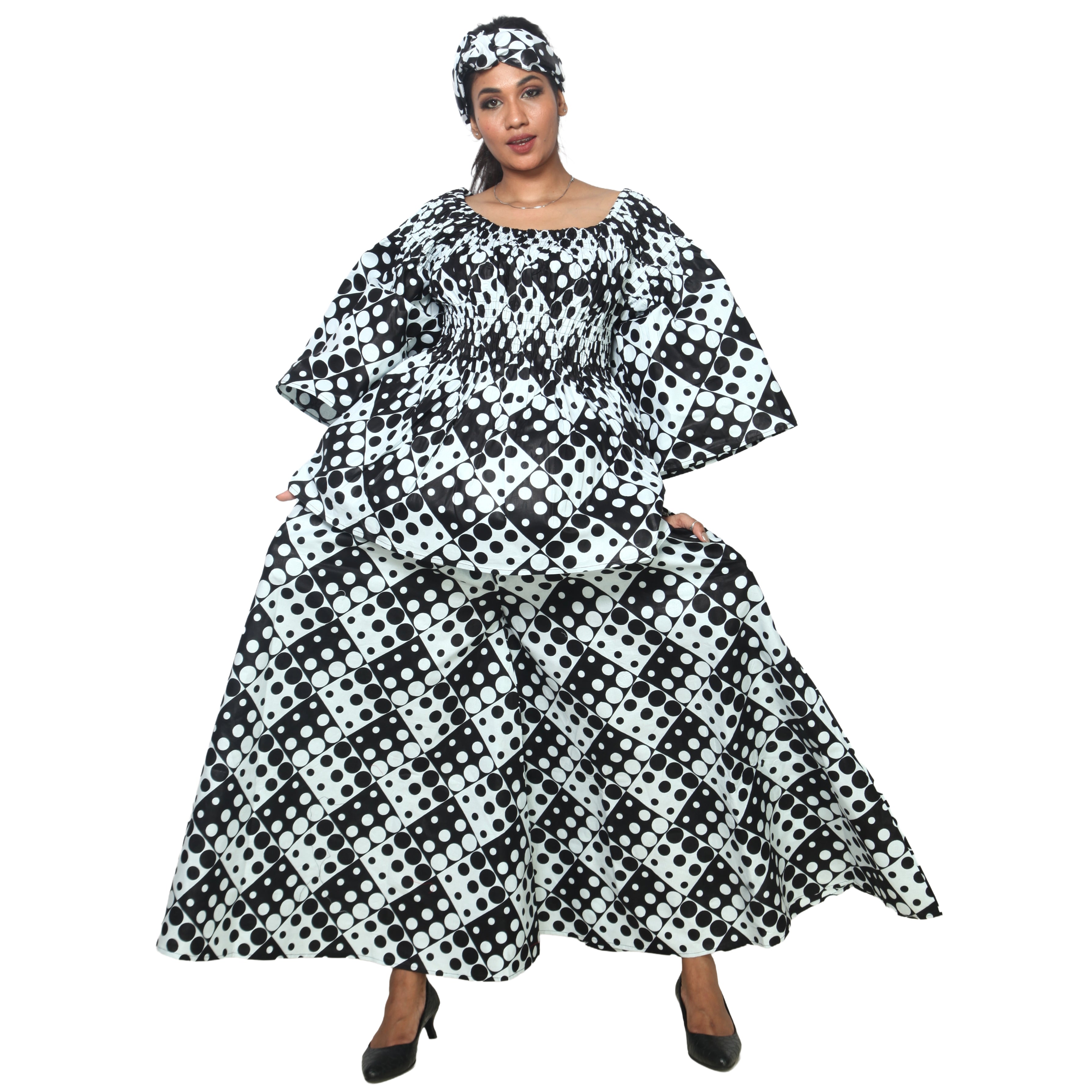 Peplum Tunic Top with Matching Palazzo Pants -- FI-50 and FI-2039 SET