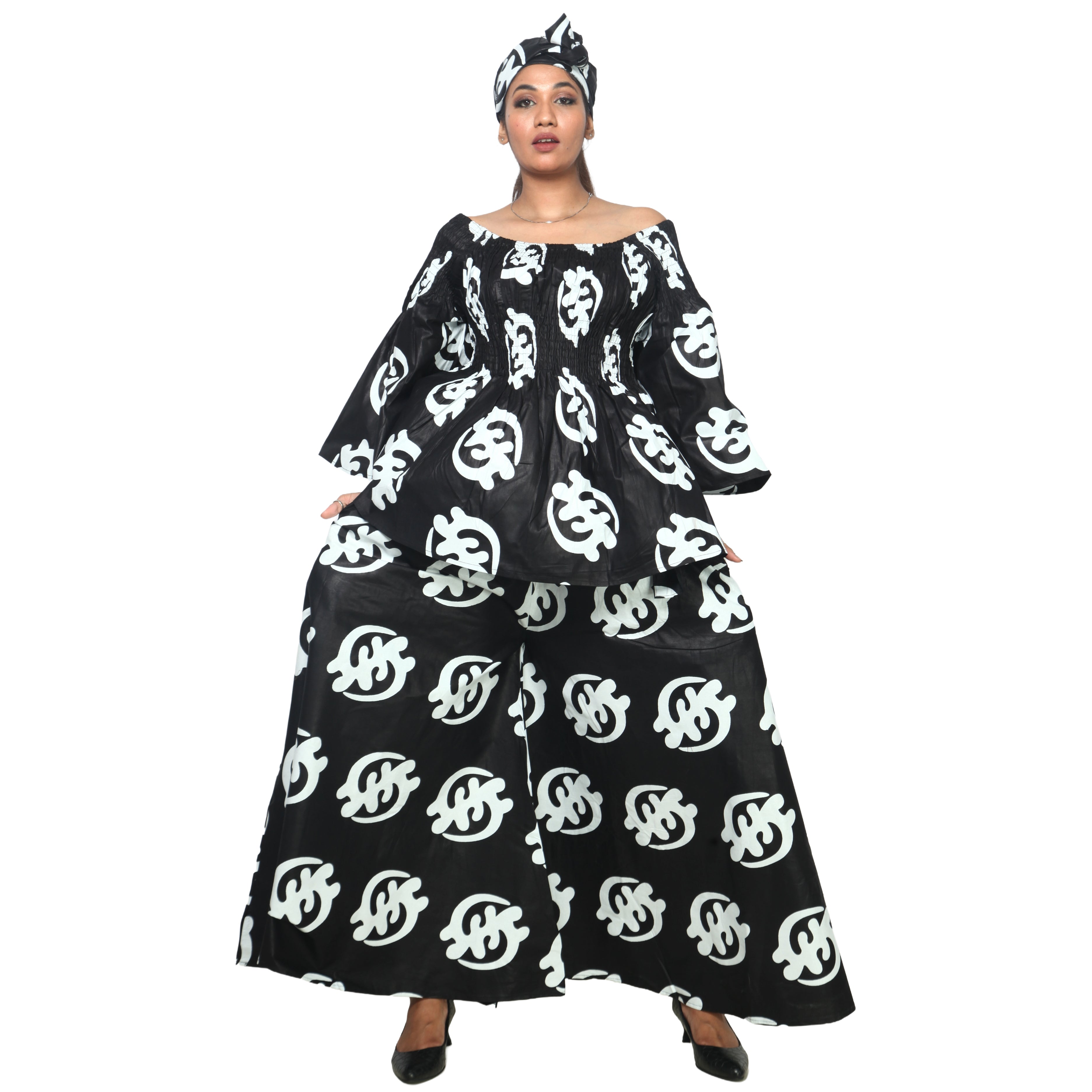 Peplum Tunic Top with Matching Palazzo Pants -- FI-50 and FI-2039 SET