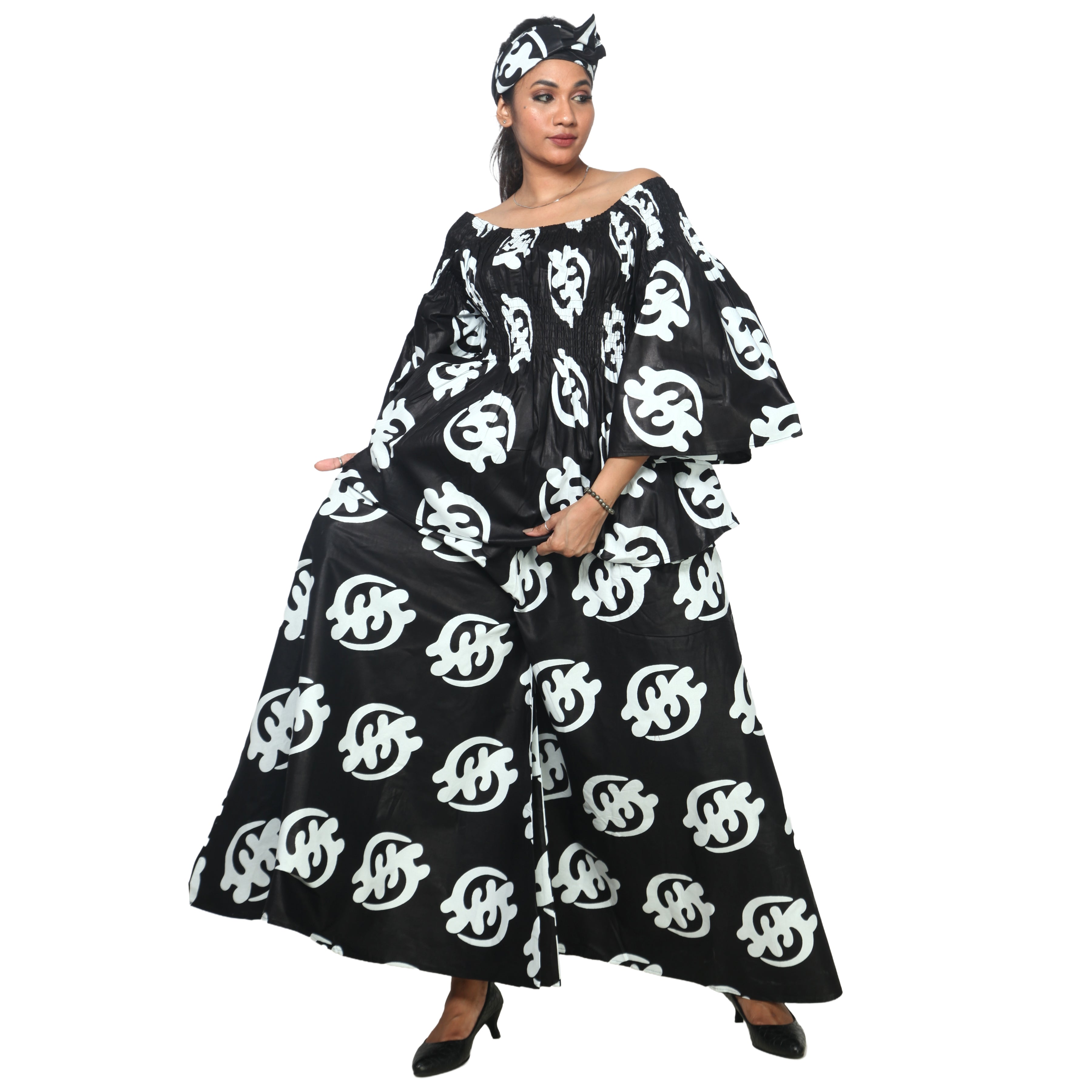 Peplum Tunic Top with Matching Palazzo Pants -- FI-50 and FI-2039 SET