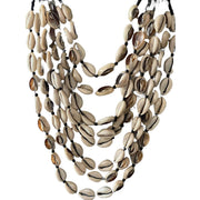 Multi Layered Strand Cowrie Shell Necklace -- 5A