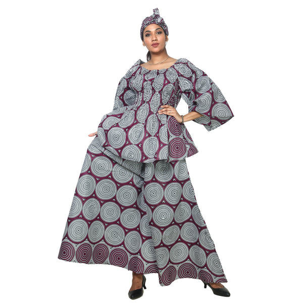 Peplum Tunic Top with Matching Palazzo Pants -- FI-50 and FI-2039 SET