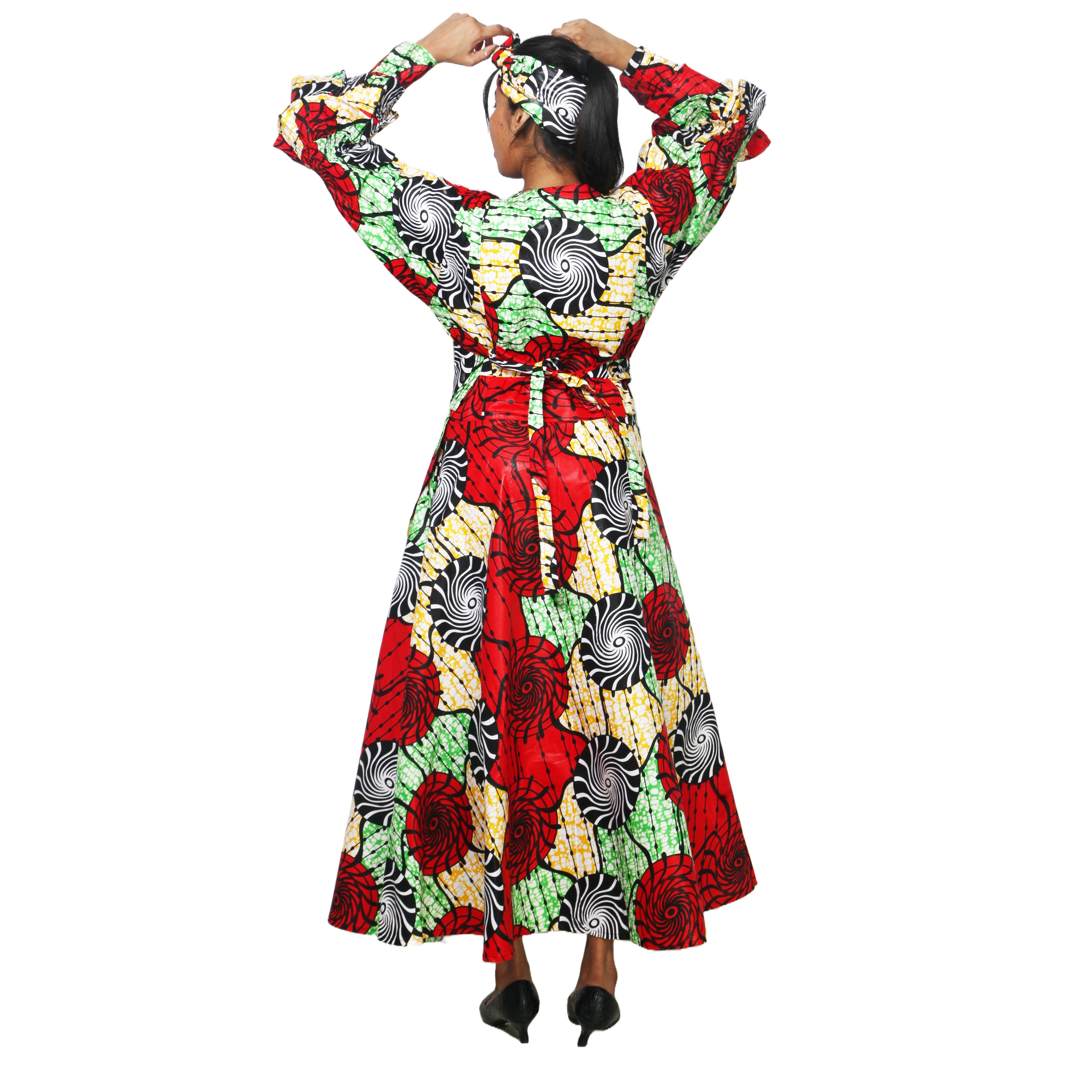Women's Tiered Frill Sleeve Wrap Dress - FI-70 FS
