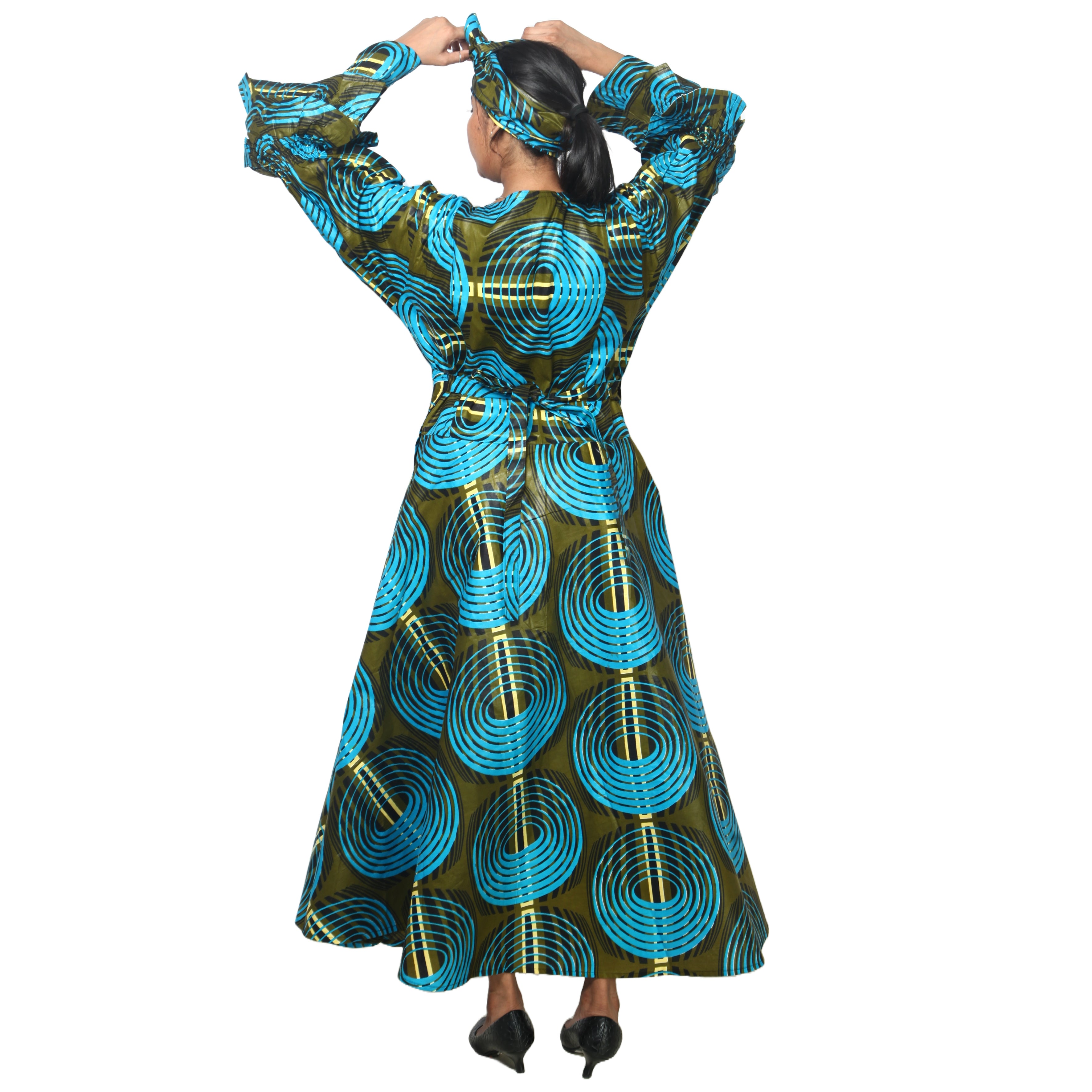 Women's Tiered Frill Sleeve Wrap Dress - FI-70 FS