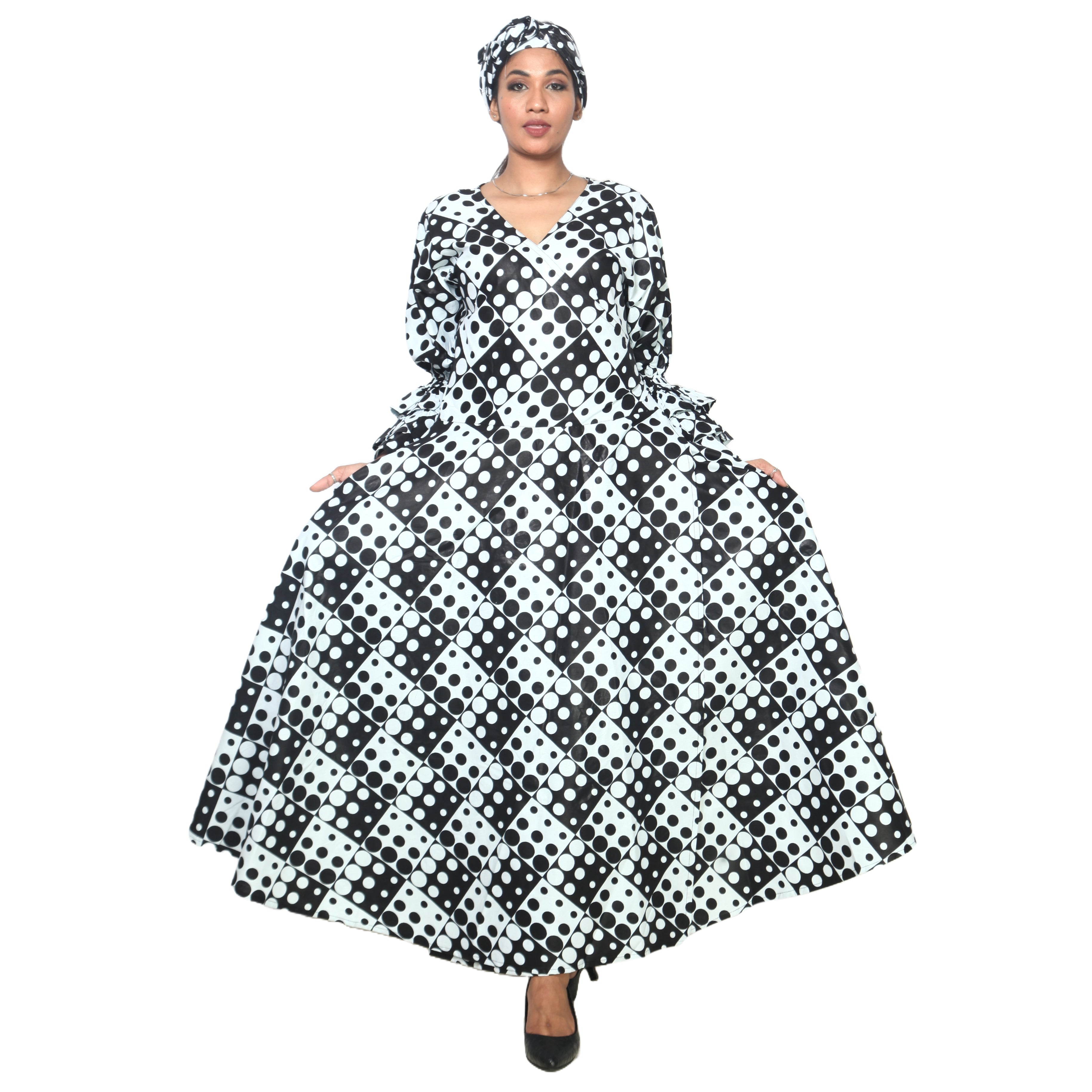 Women's Tiered Frill Sleeve Wrap Dress - FI-70 FS