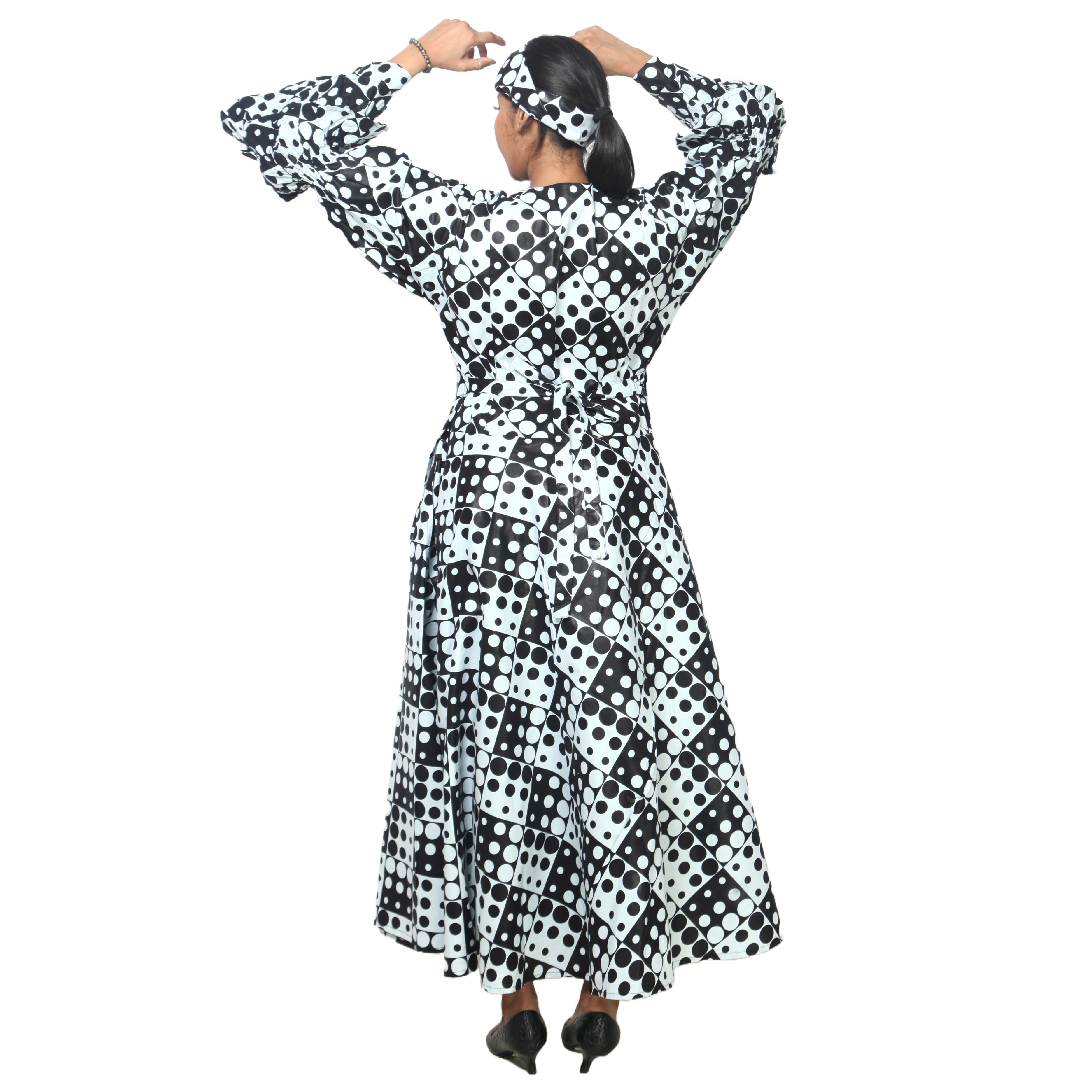 Women's Tiered Frill Sleeve Wrap Dress - FI-70 FS