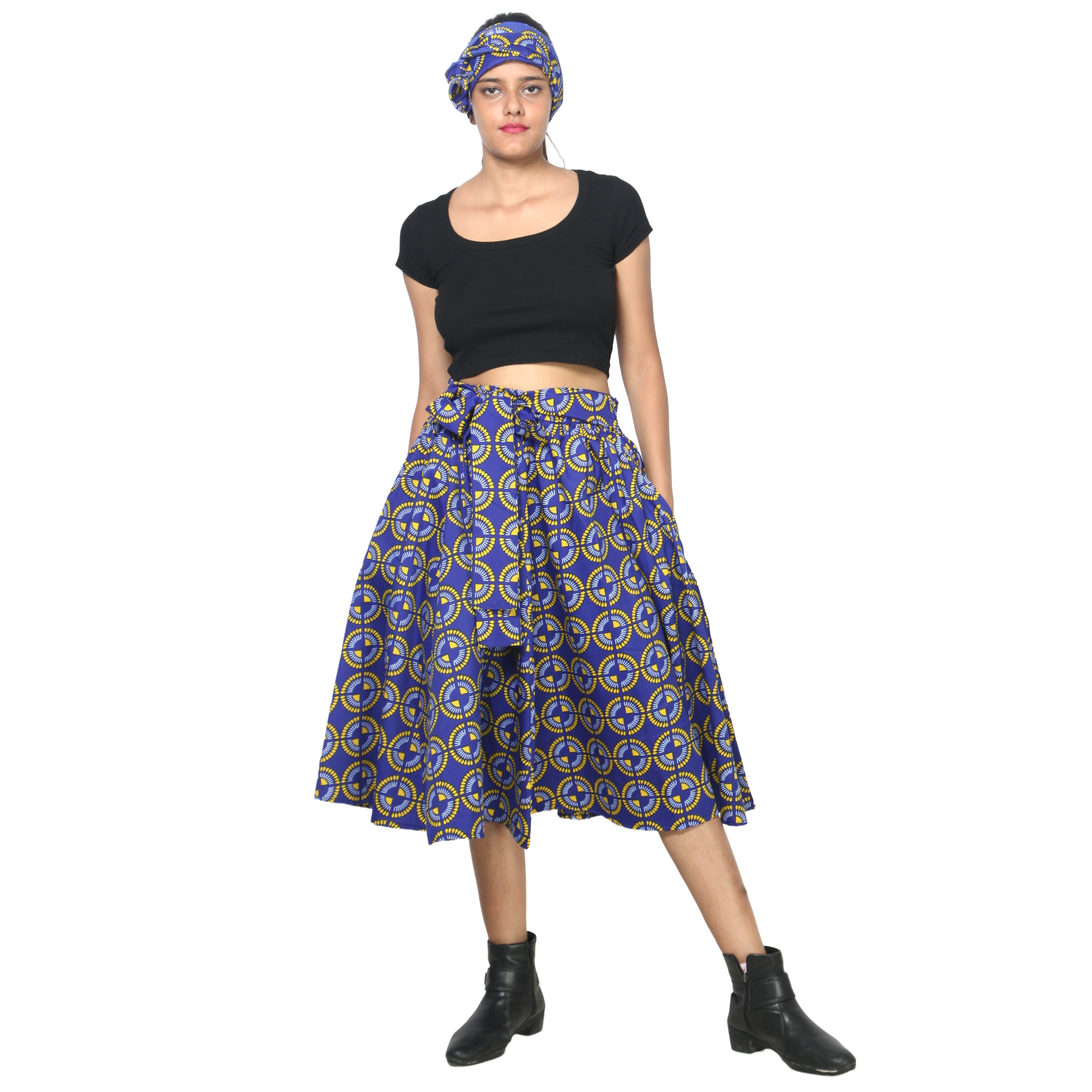 Women's Polycotton Blend Midi Skirt -- FI-R41