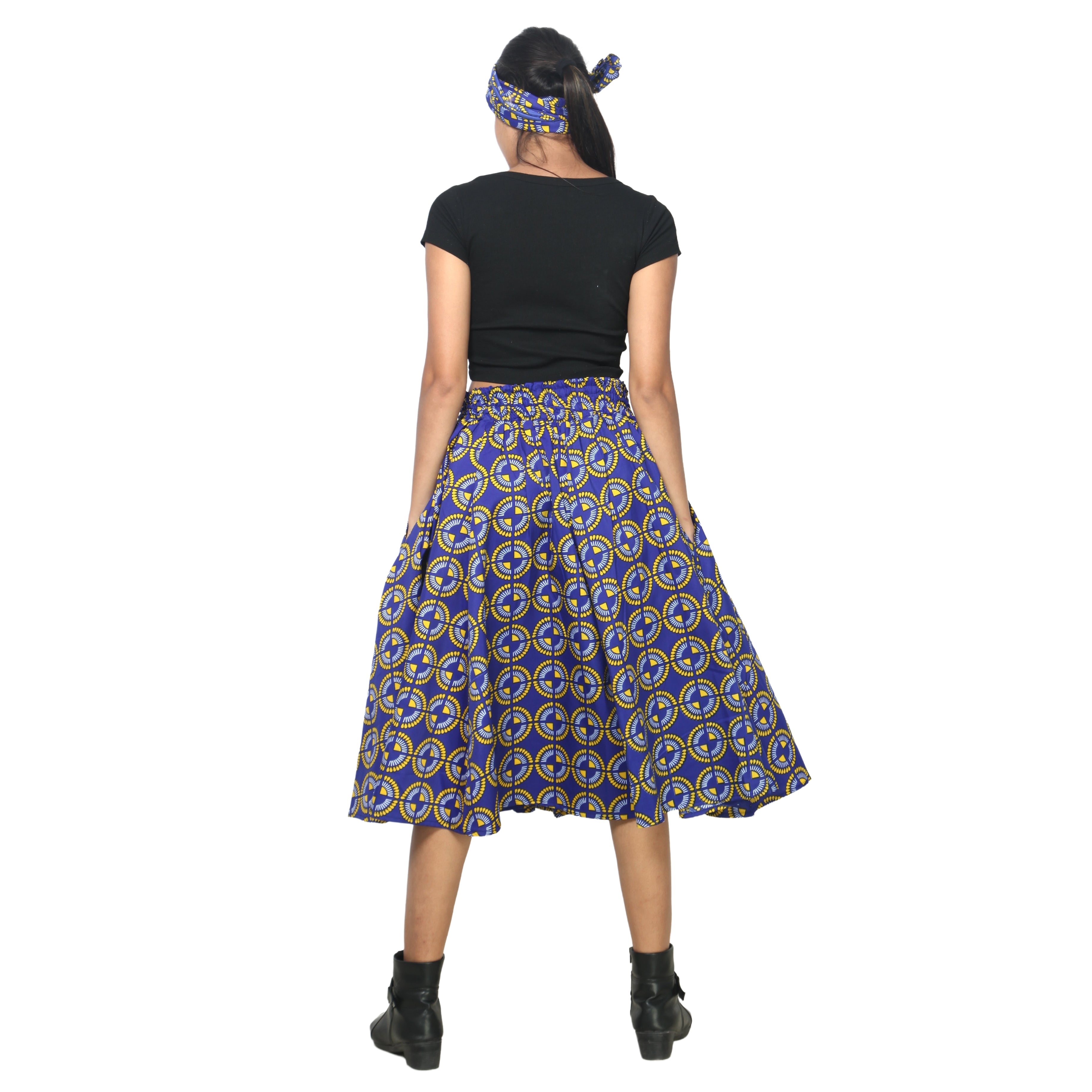 Women's Polycotton Blend Midi Skirt -- FI-R41