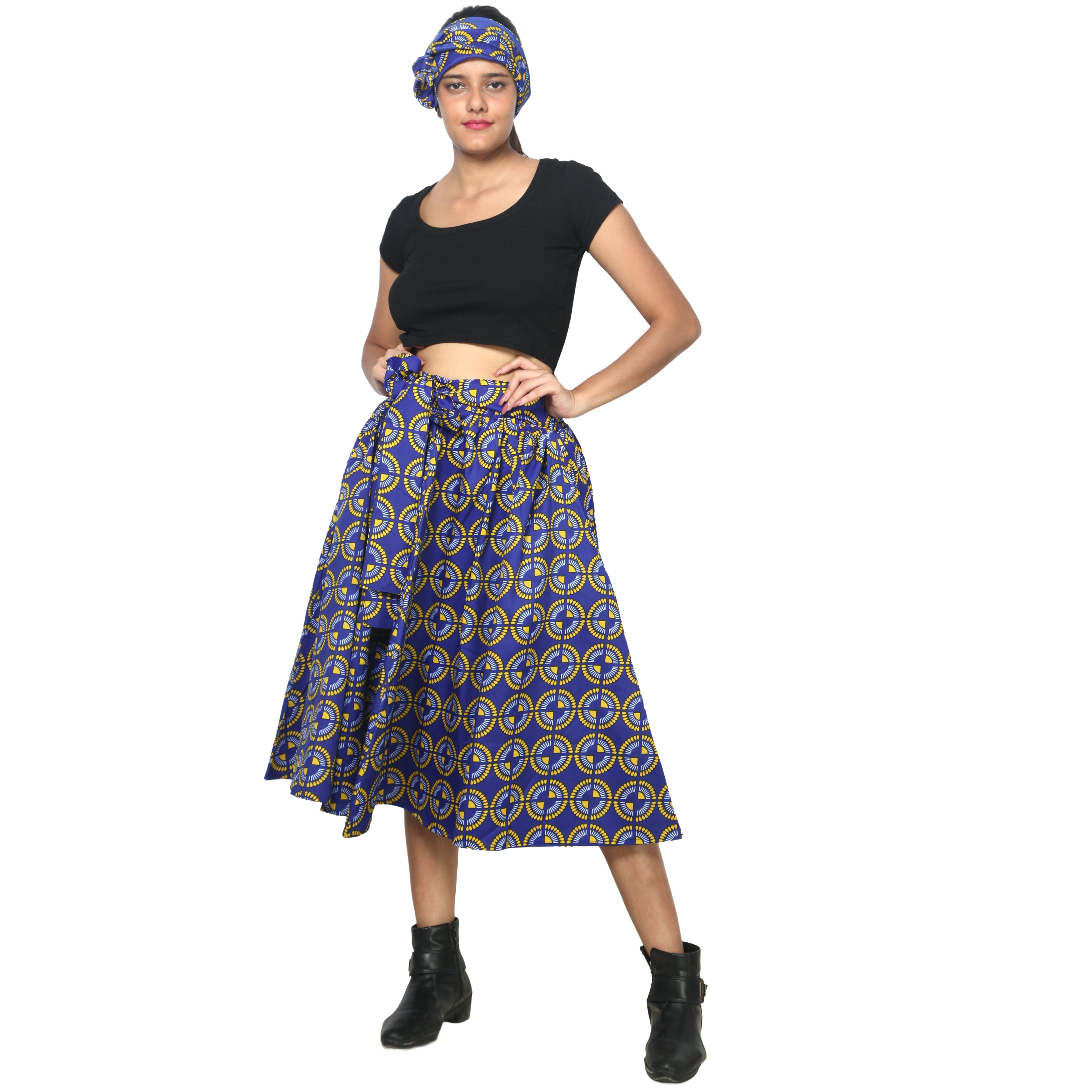 Women's Polycotton Blend Midi Skirt -- FI-R41