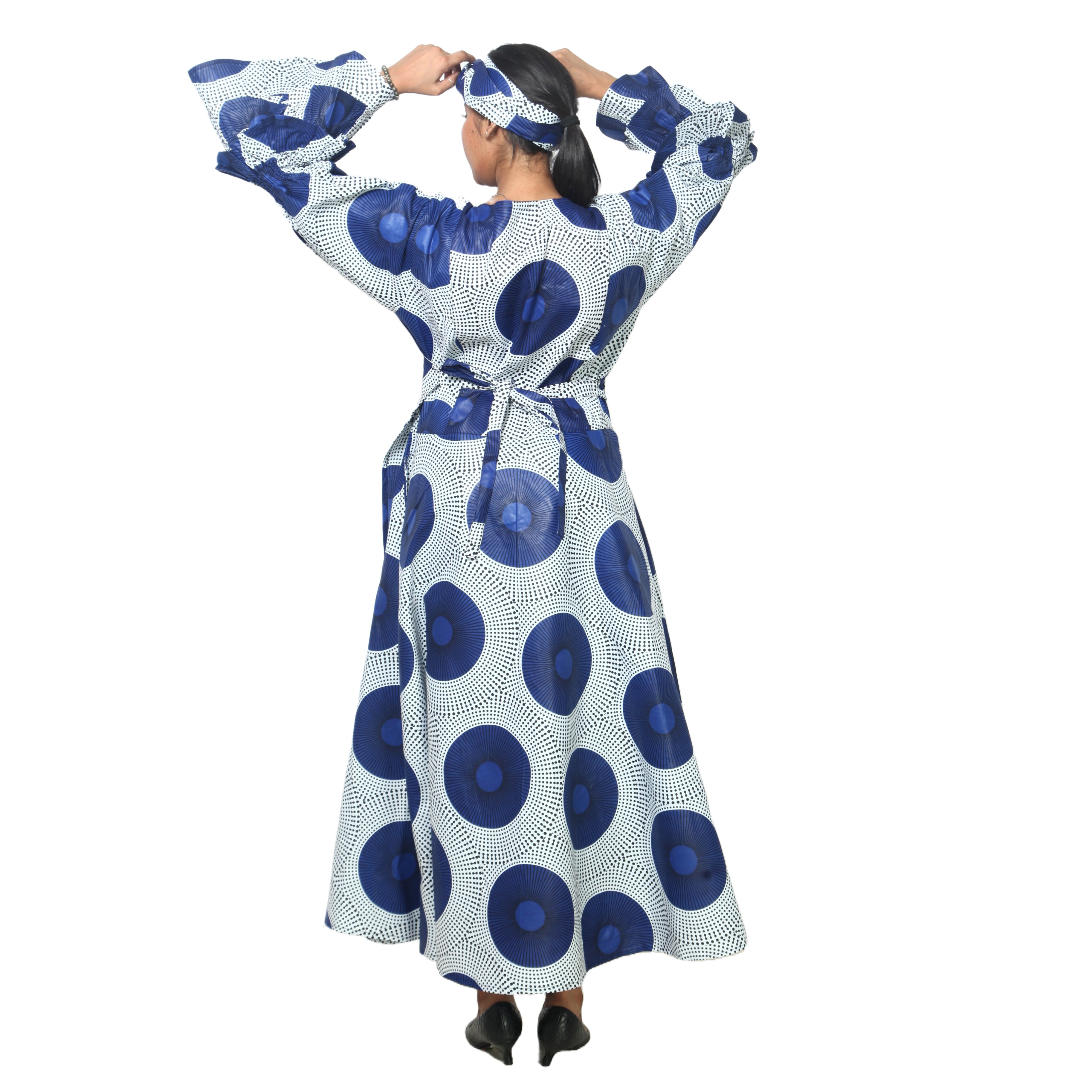 Women's Tiered Frill Sleeve Wrap Dress - FI-70 FS