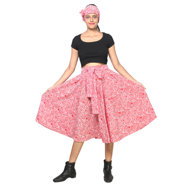 Women's Polycotton Blend Midi Skirt -- FI-R41