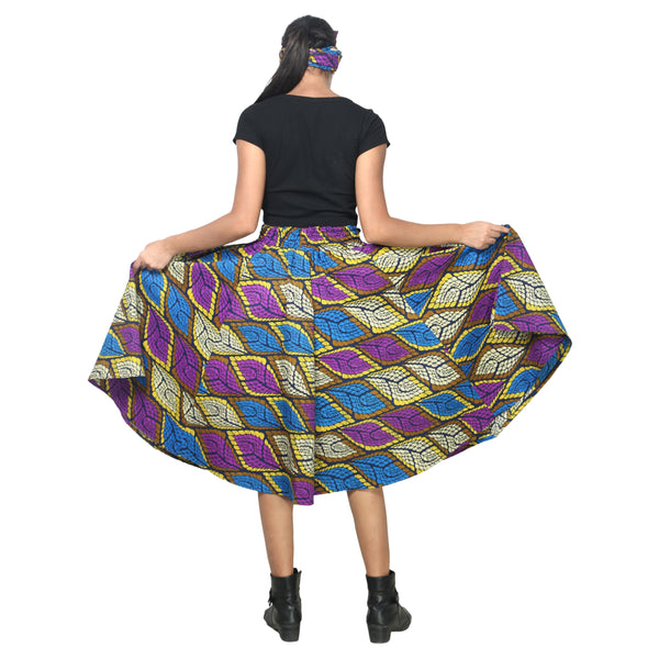 Women's Polycotton Blend Midi Skirt -- FI-R41