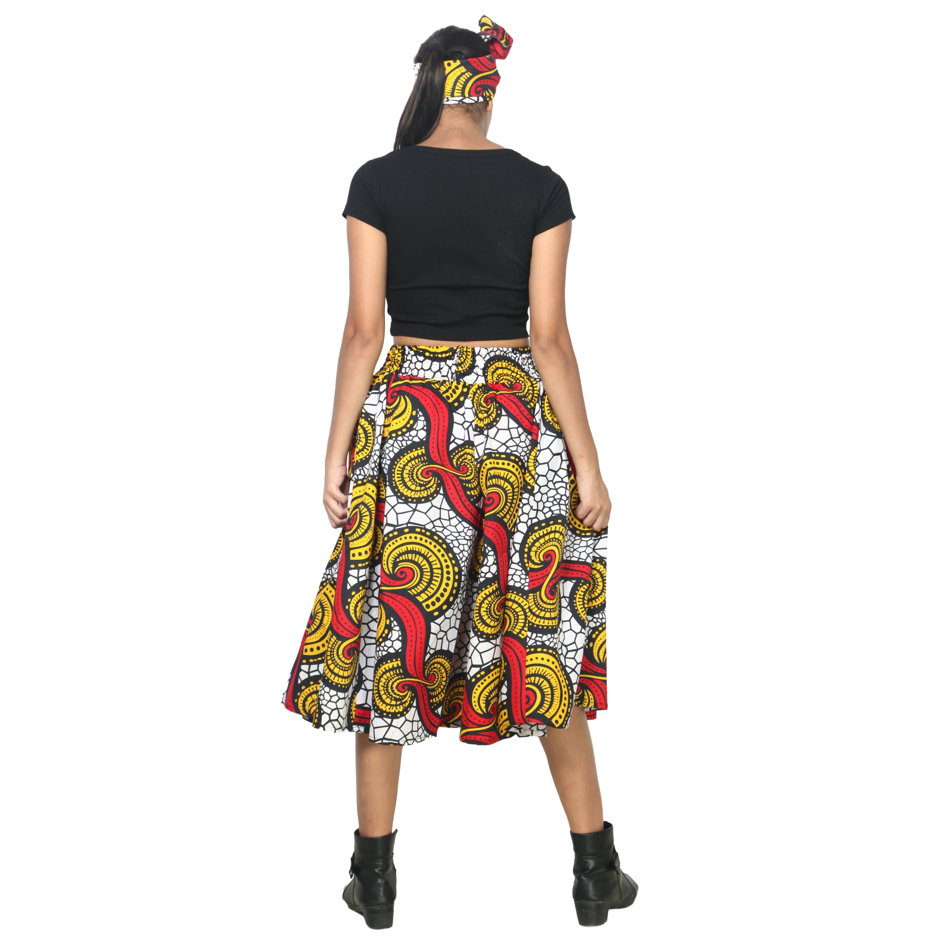 Women's Polycotton Blend Midi Skirt -- FI-R41
