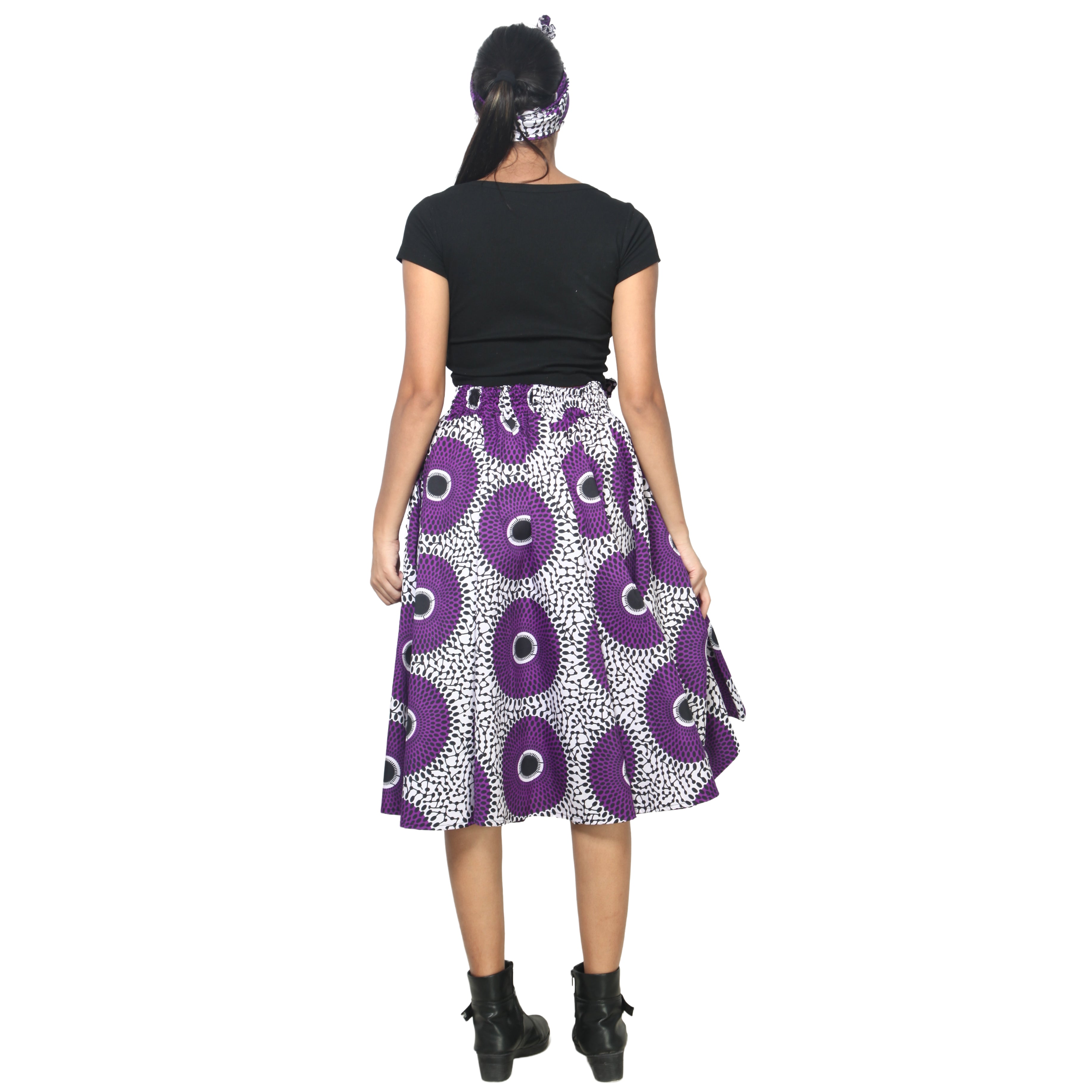 Women's Polycotton Blend Midi Skirt -- FI-R41
