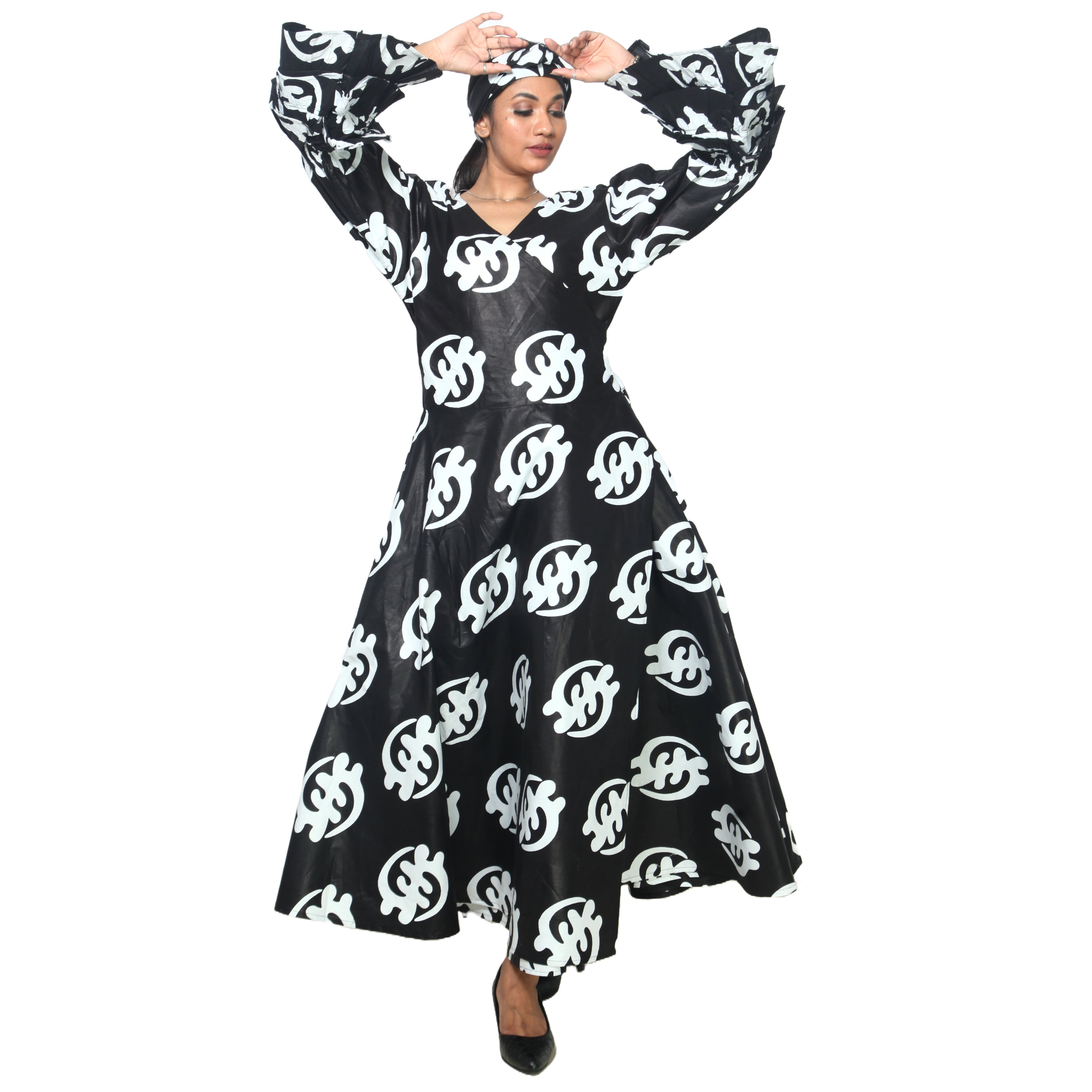 Women's Tiered Frill Sleeve Wrap Dress - FI-70 FS