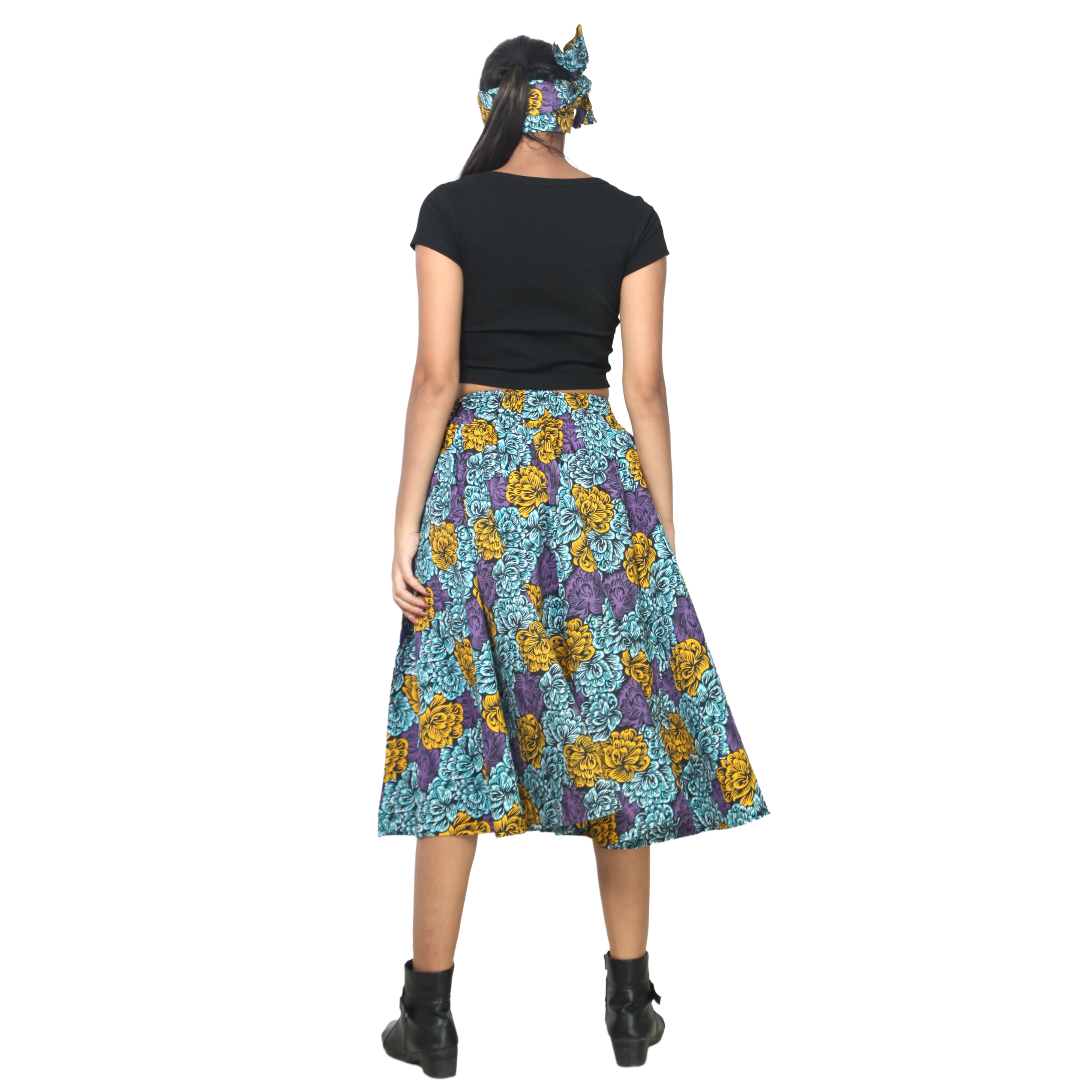 Women's Polycotton Blend Midi Skirt -- FI-R41